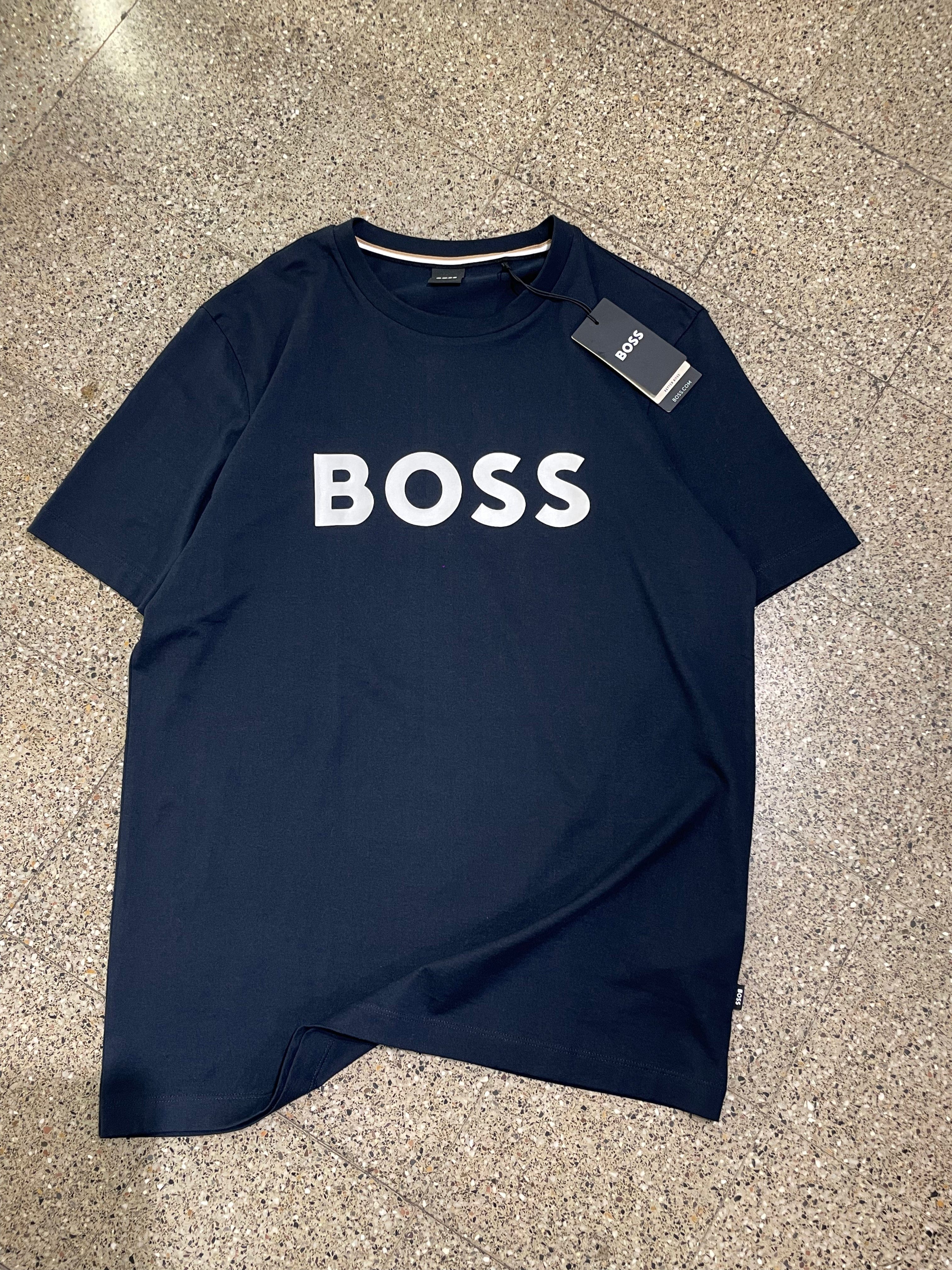 Boss Hugo Boss Cotton Jersey Regular Fit T - Shirt - Blue