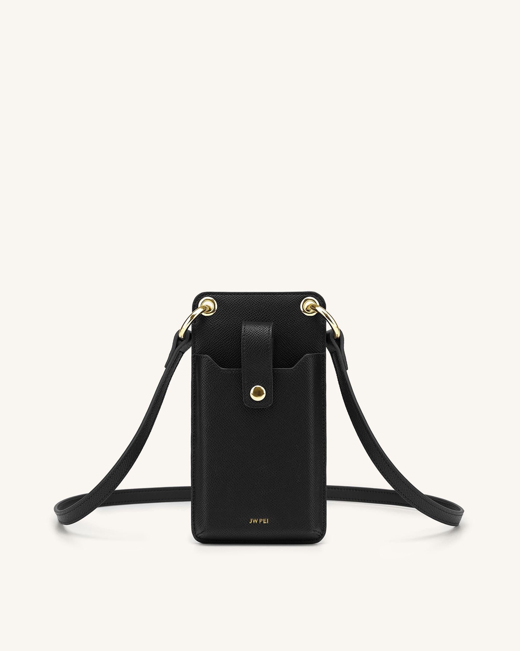 Jw Pei Quinn Phone Bag Black Grained Vegan Leather