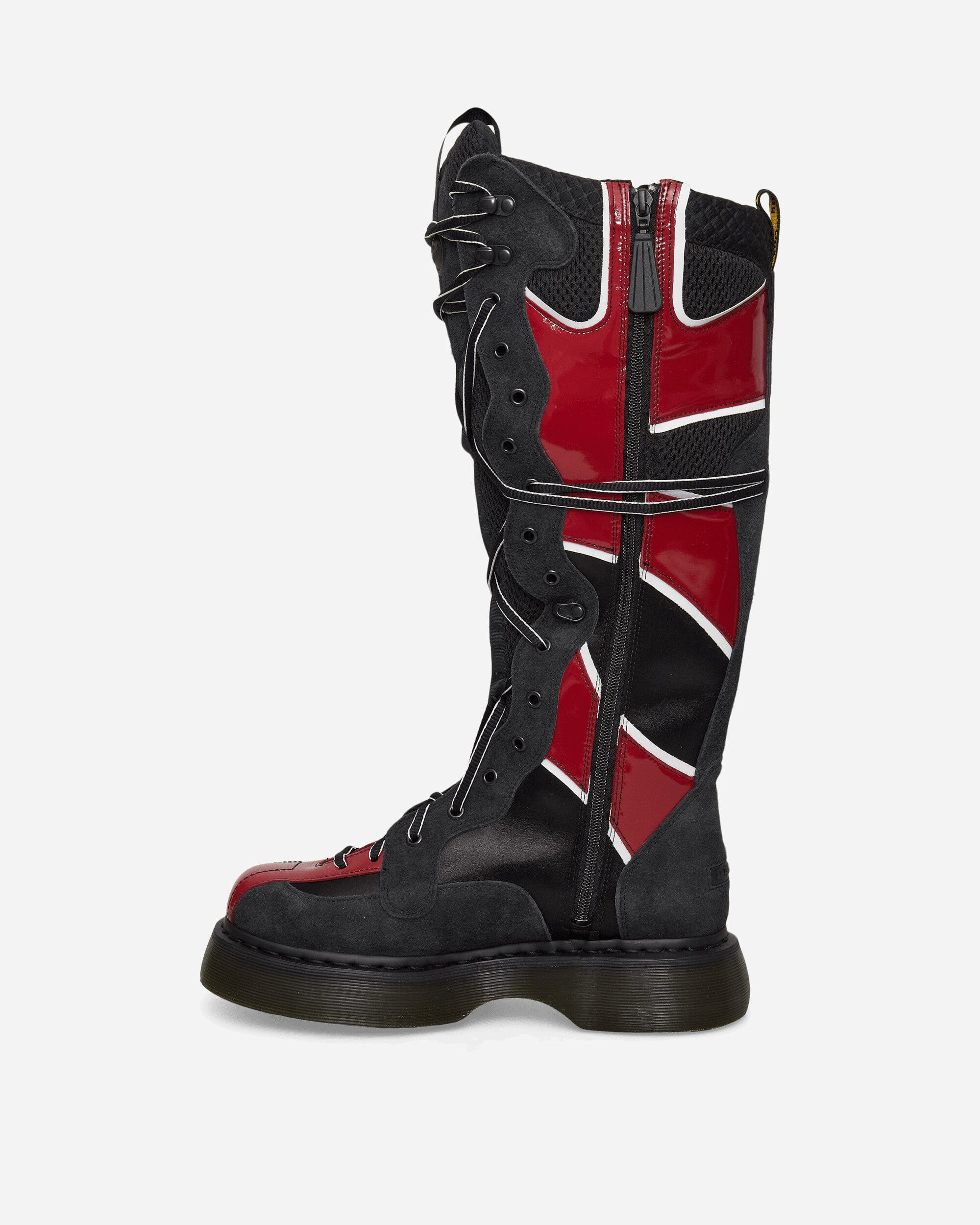 Dr. Martens Women's Buzz Boxer 18 Eye Boots Black / Scarlet Red