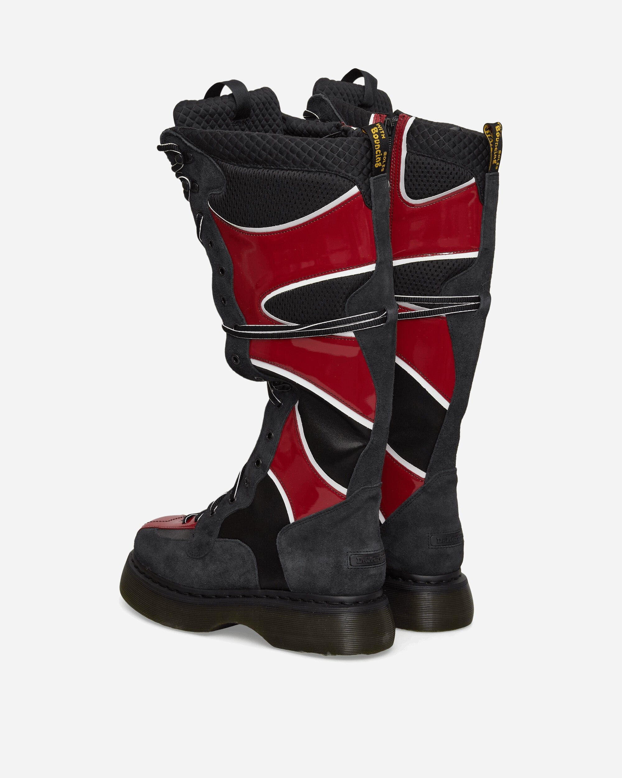 Dr. Martens Women's Buzz Boxer 18 Eye Boots Black / Scarlet Red