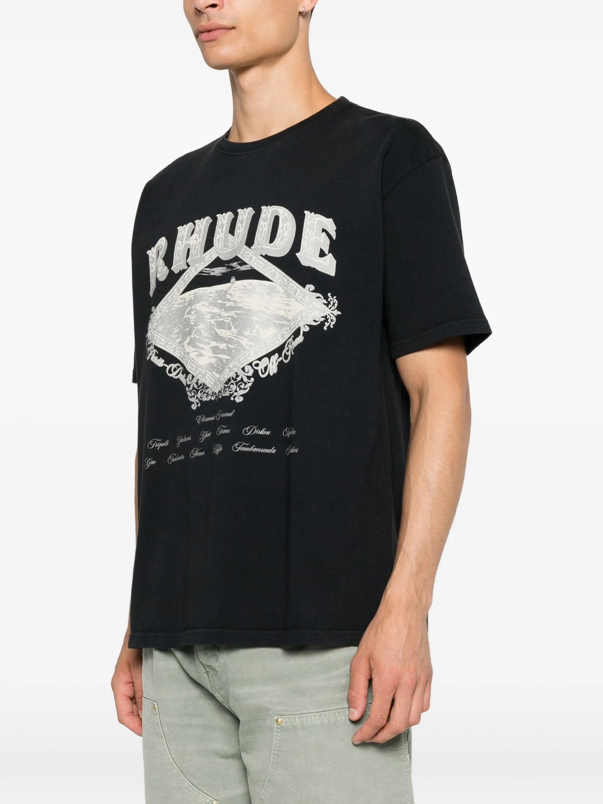 RHUDE Dakar Convoy logo - print T - shirt