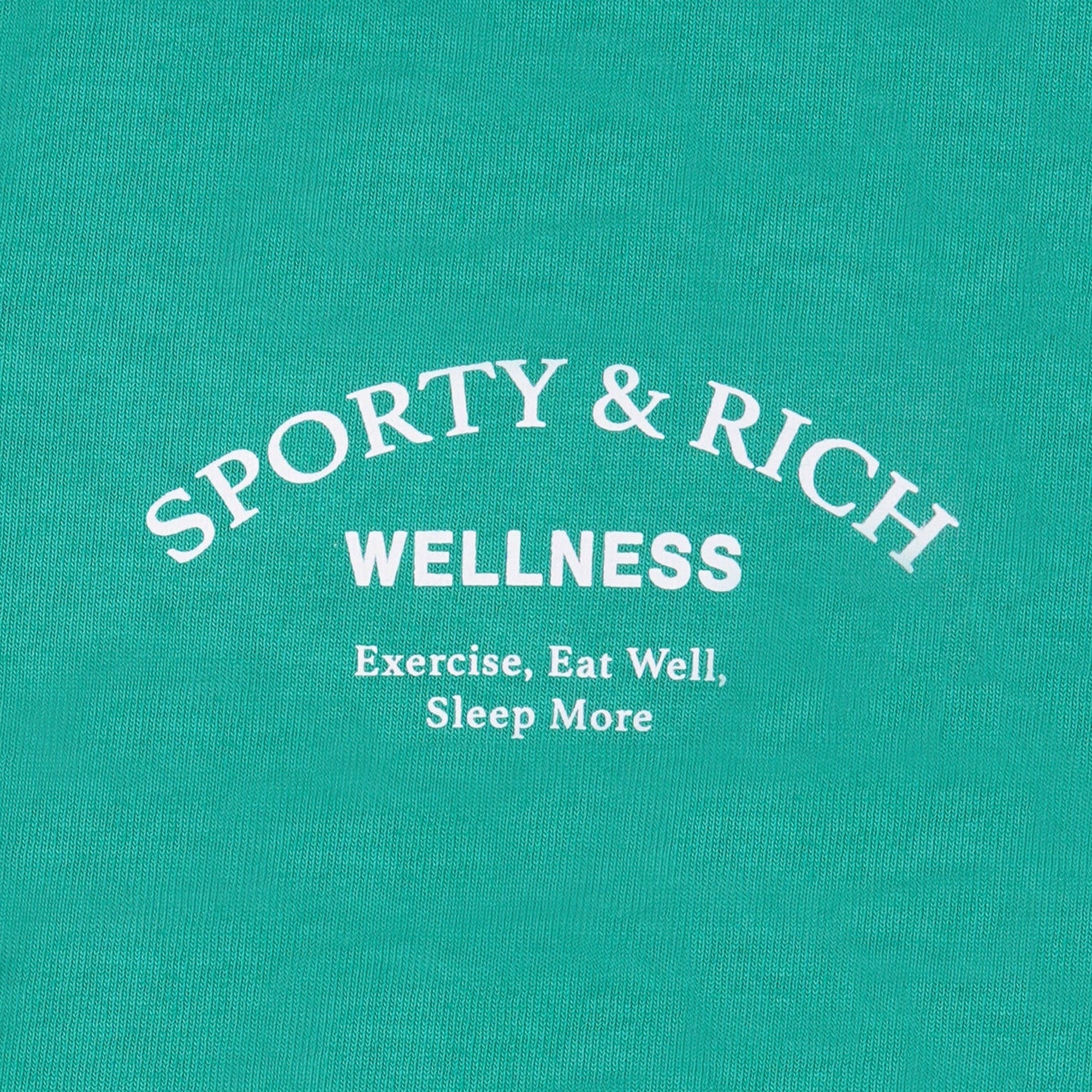 SPORTY & RICH | WELLNESS STUDIO CROPPED HOODIE { SPRING GREEN/WHITE