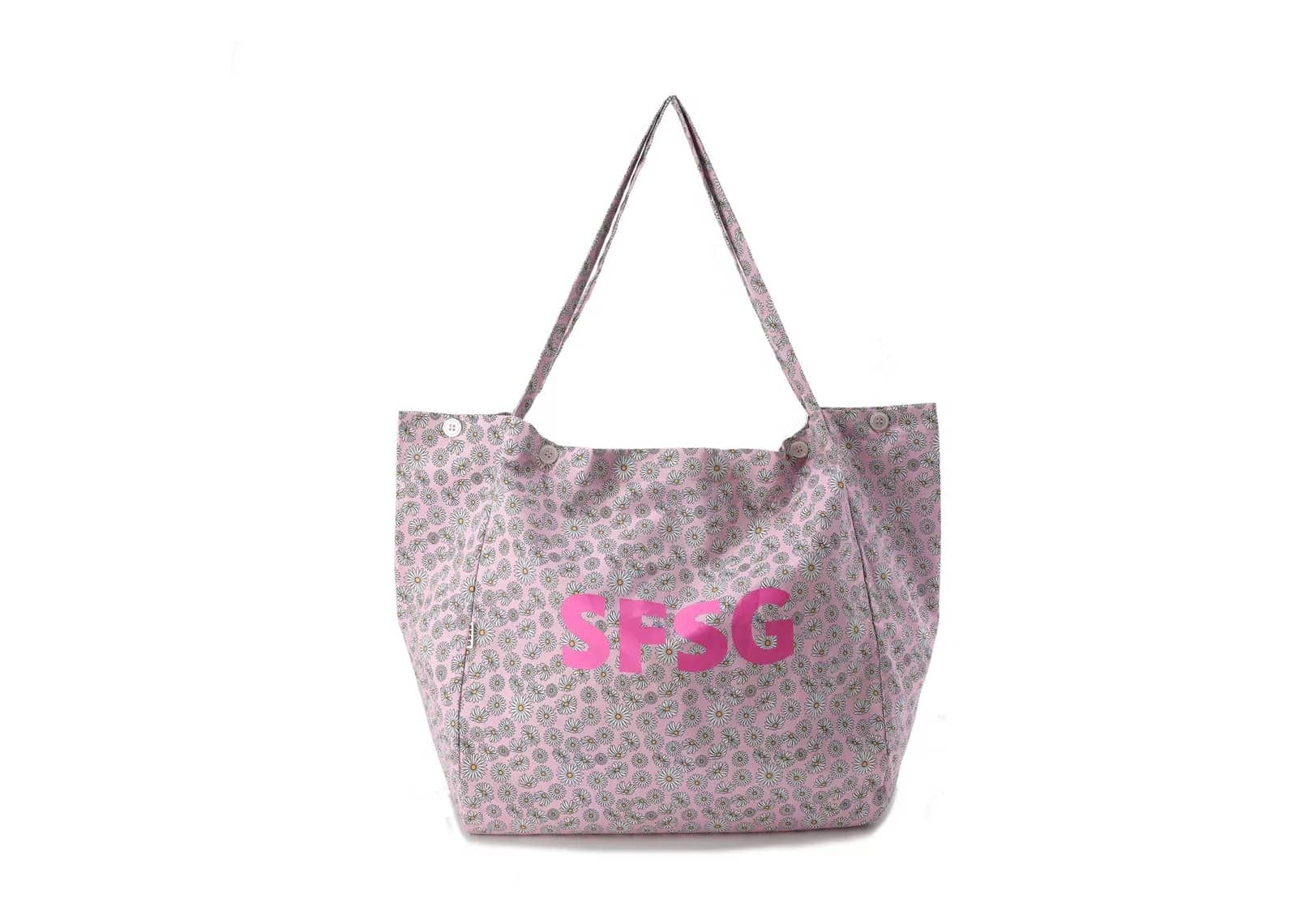 SFSG Floral Printed Logo Tote Bag Pink SFG4BSB029