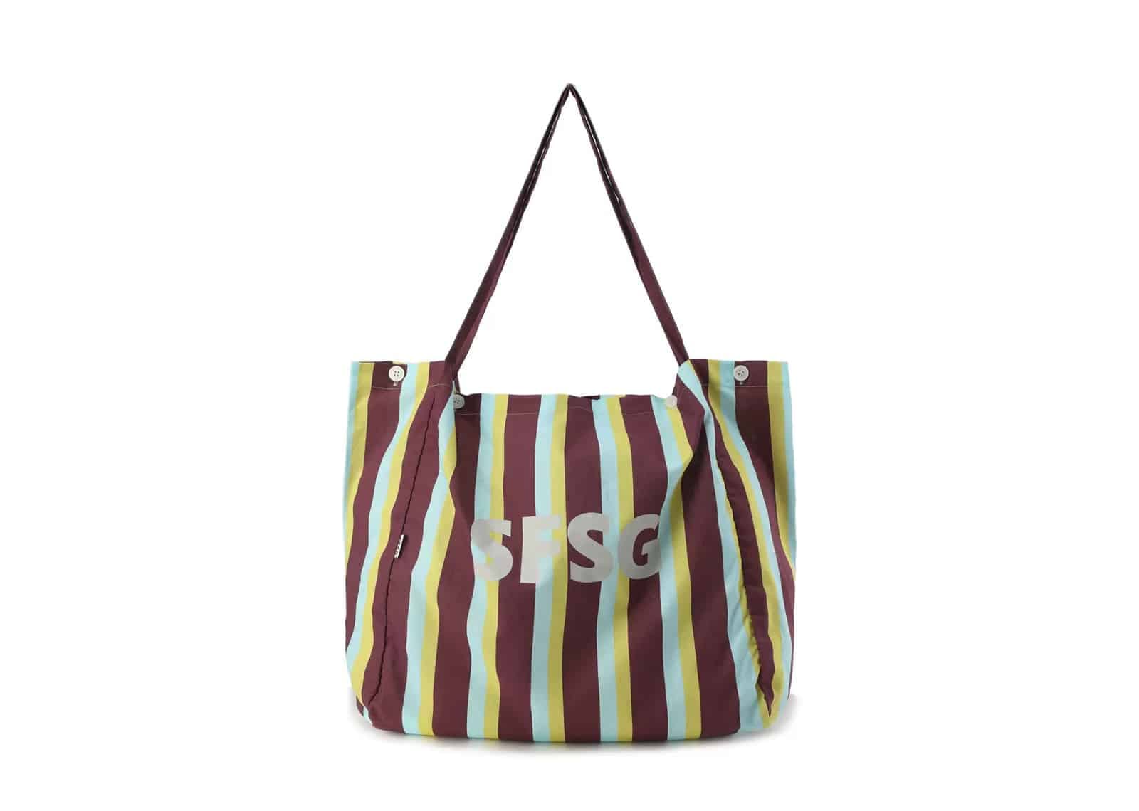 SFSG Striped Logo Tote Bag Blue Yellow SFG4BSB022