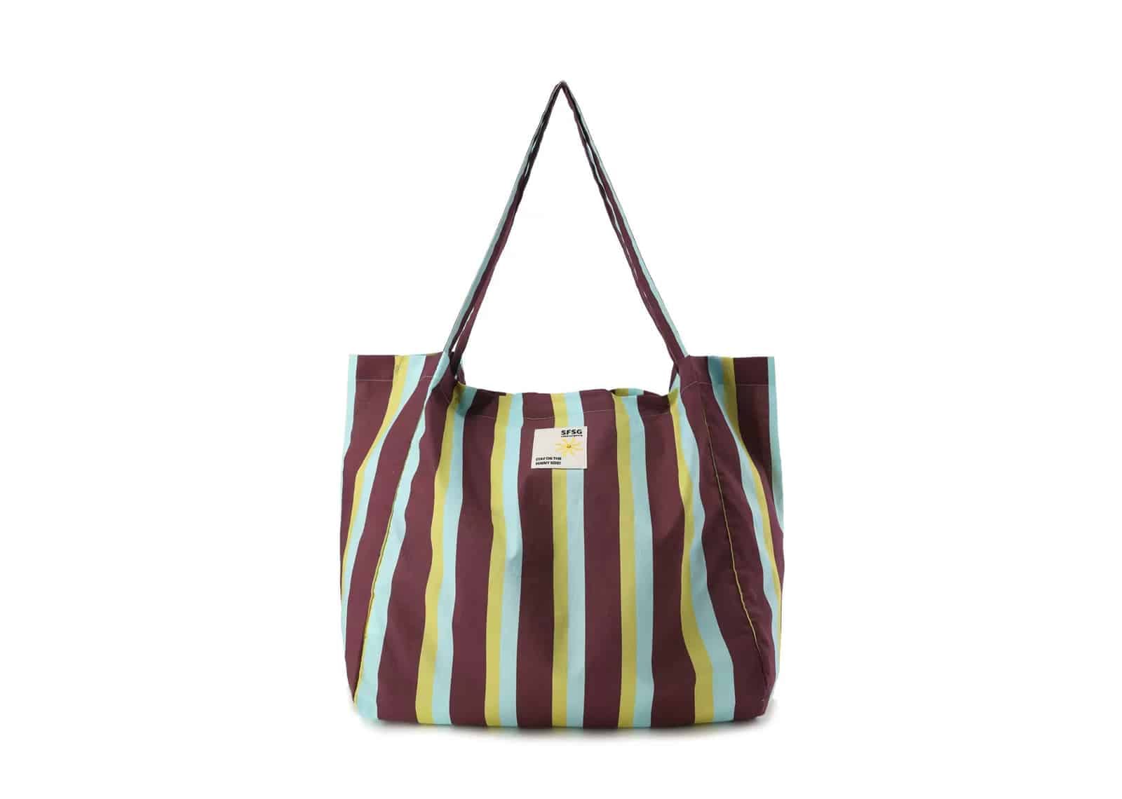 SFSG Striped Logo Tote Bag Blue Yellow SFG4BSB022