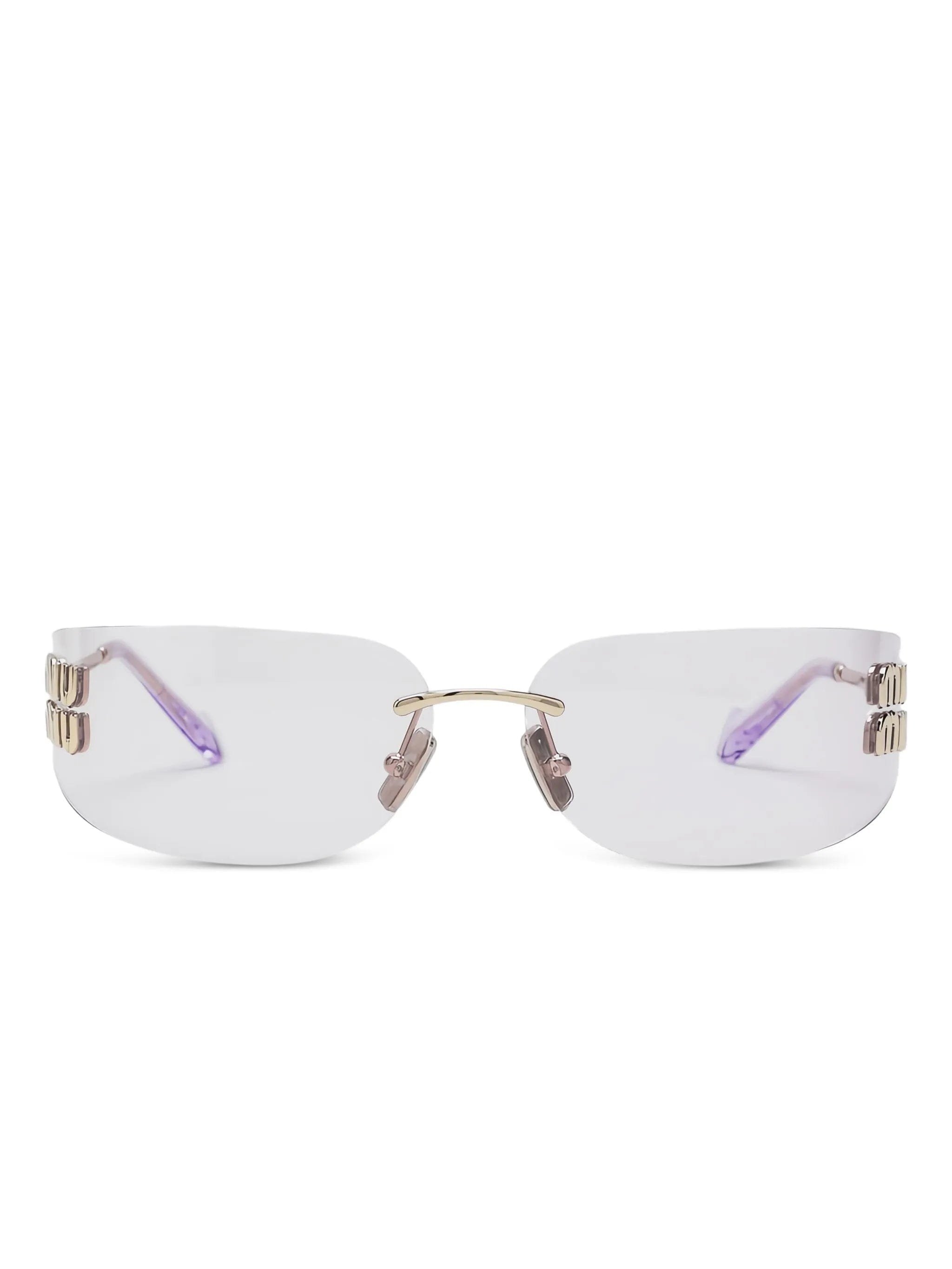 Miu Miu Eyewear logo - plaque rimless sunglasses