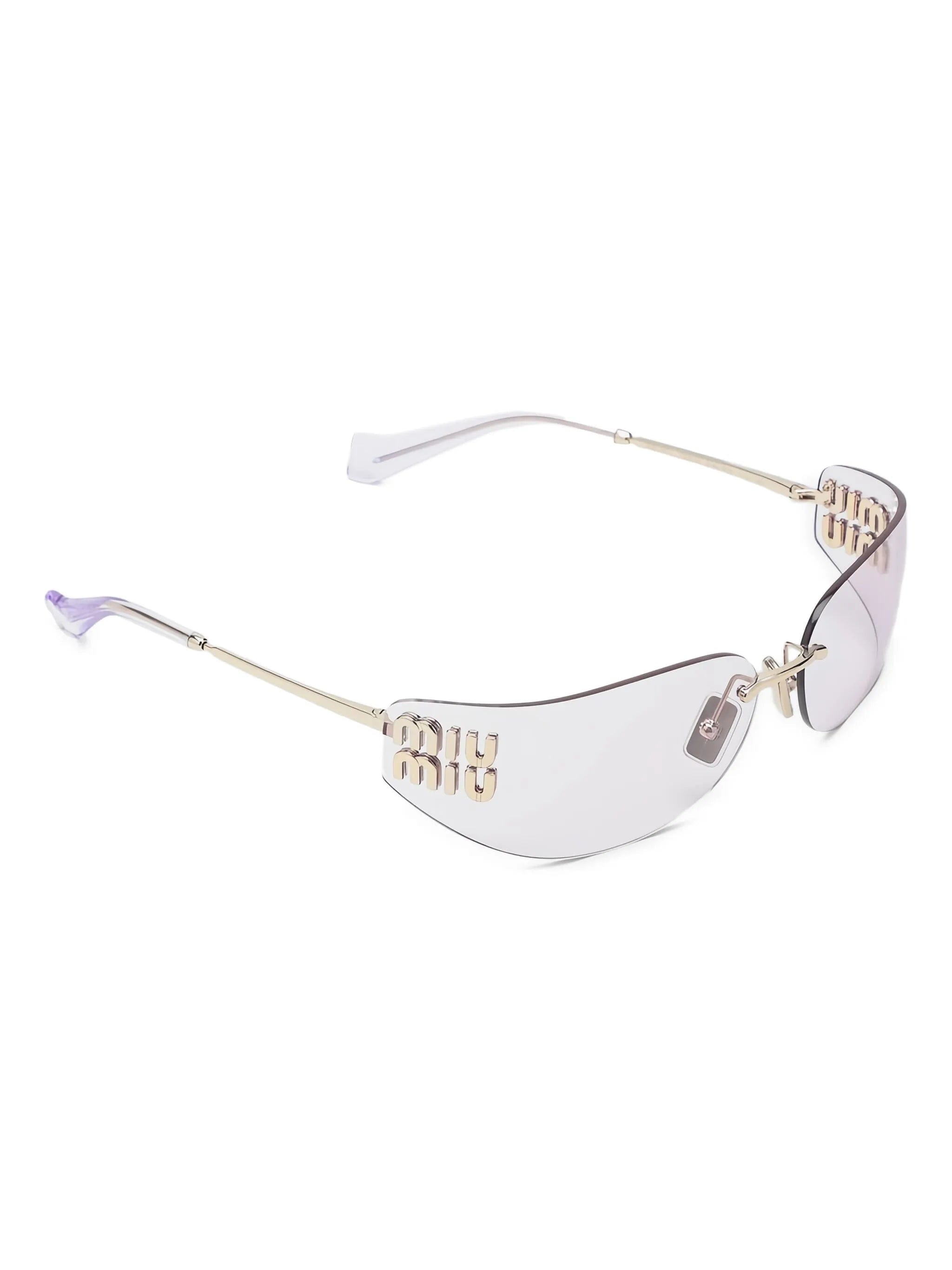 Miu Miu Eyewear logo - plaque rimless sunglasses