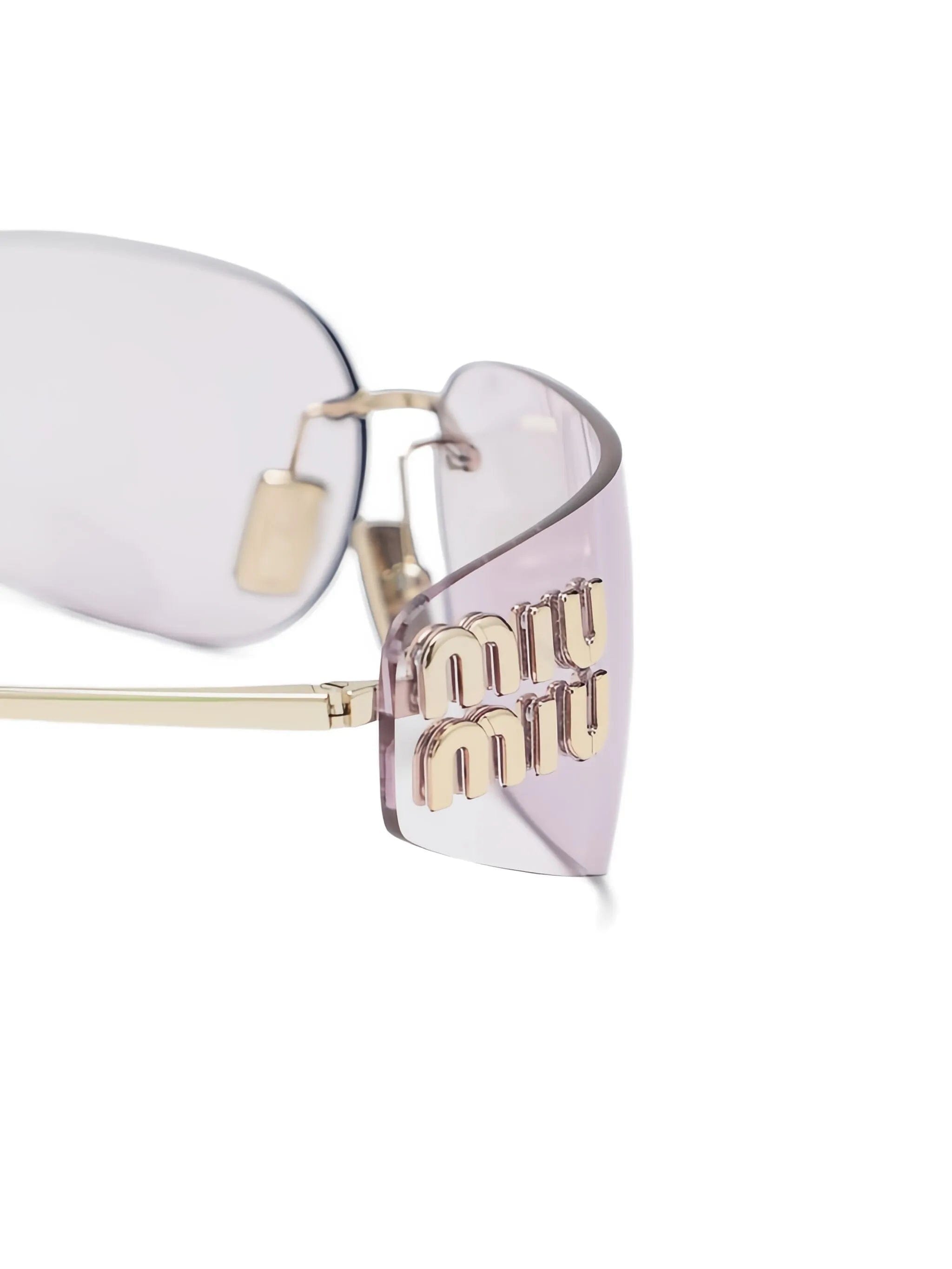 Miu Miu Eyewear logo - plaque rimless sunglasses