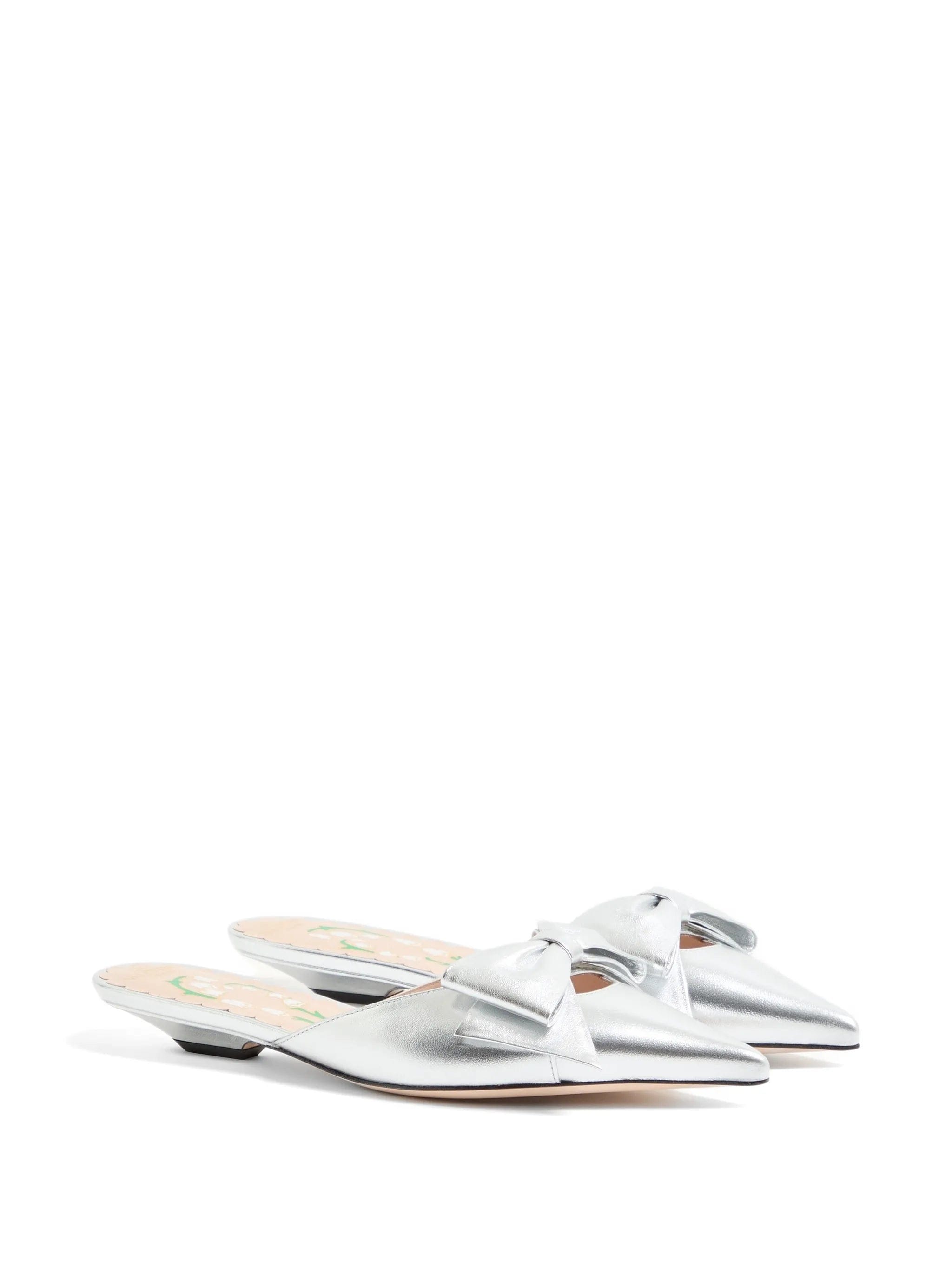 Valentino Garavani Bowow mules in laminated - nappa 20 mm