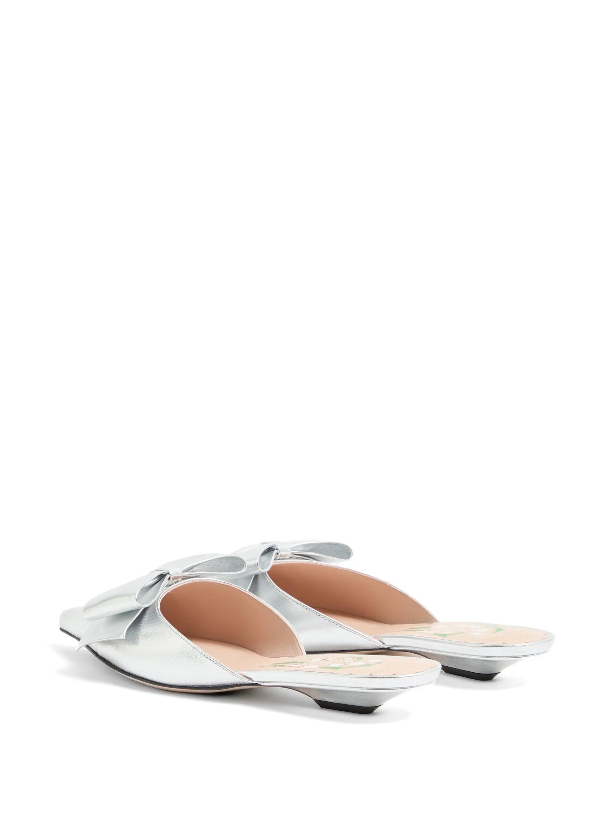 Valentino Garavani Bowow mules in laminated - nappa 20 mm