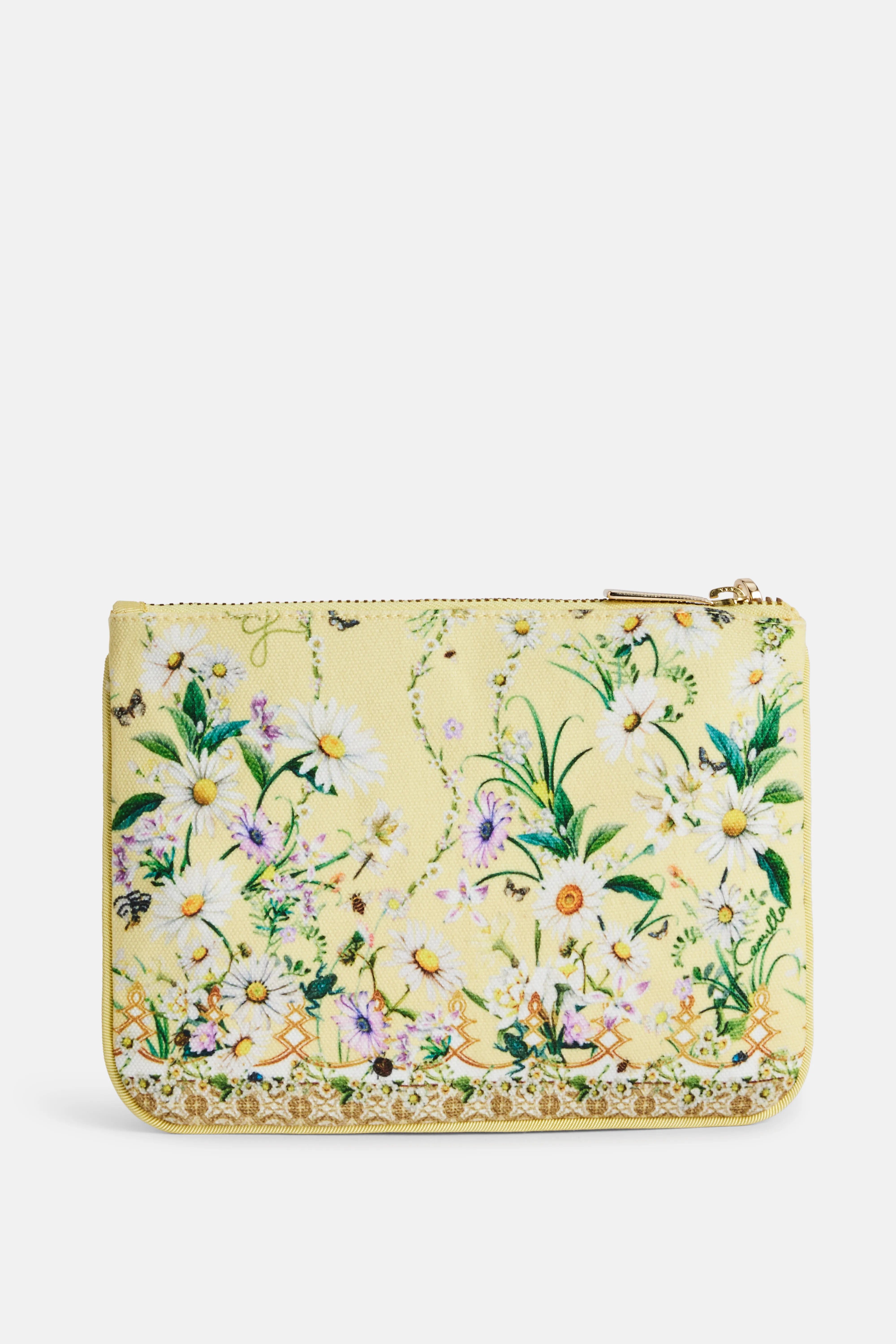 Camilla Floral Coin And Phone Purse Bag in Yellow
