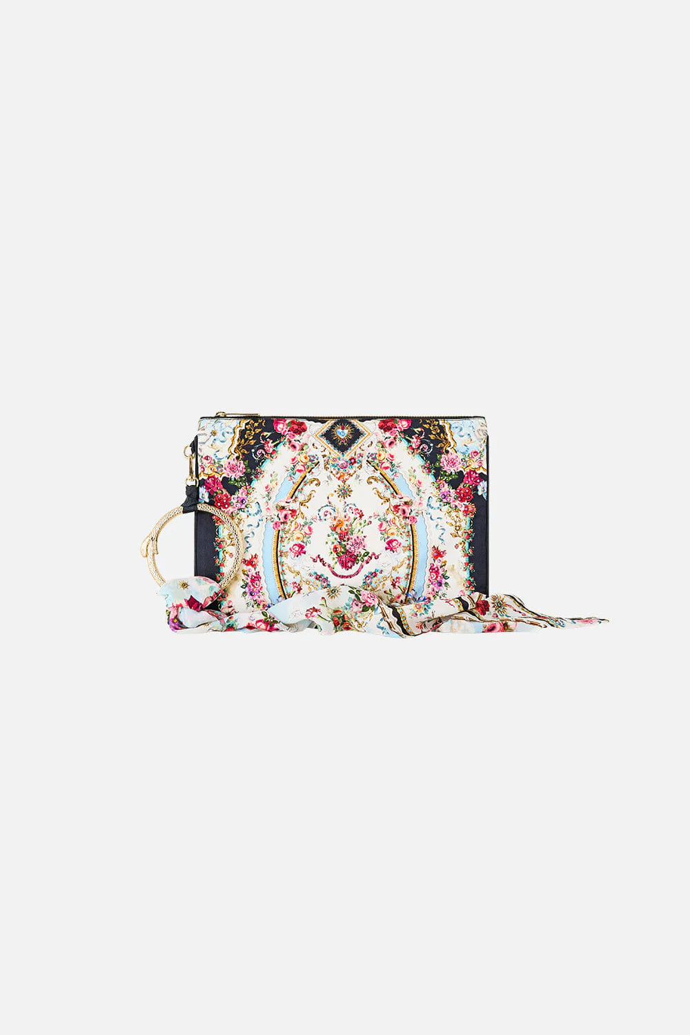 Camilla Torero Libertine Floral Ring Scarf Clutch Bag in White