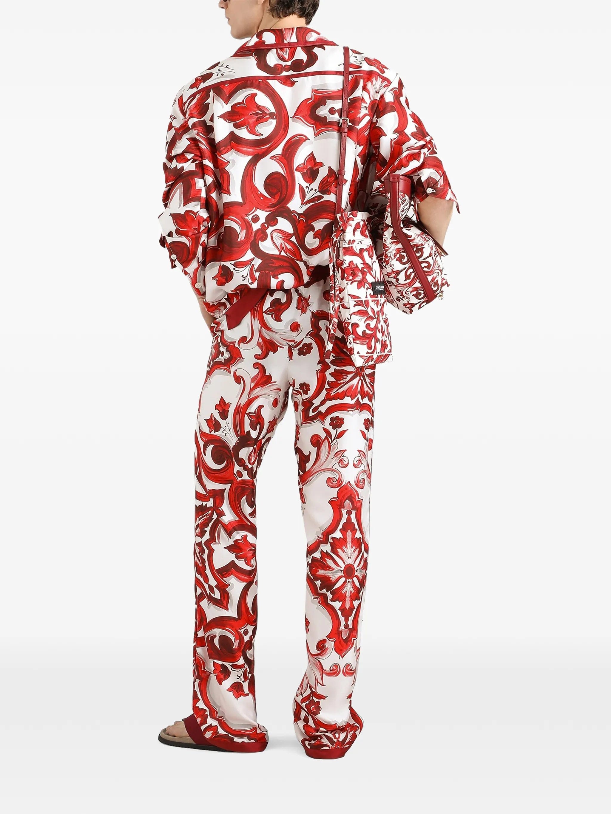 Dolce & Gabbana Majolica - print twill vanity trousers