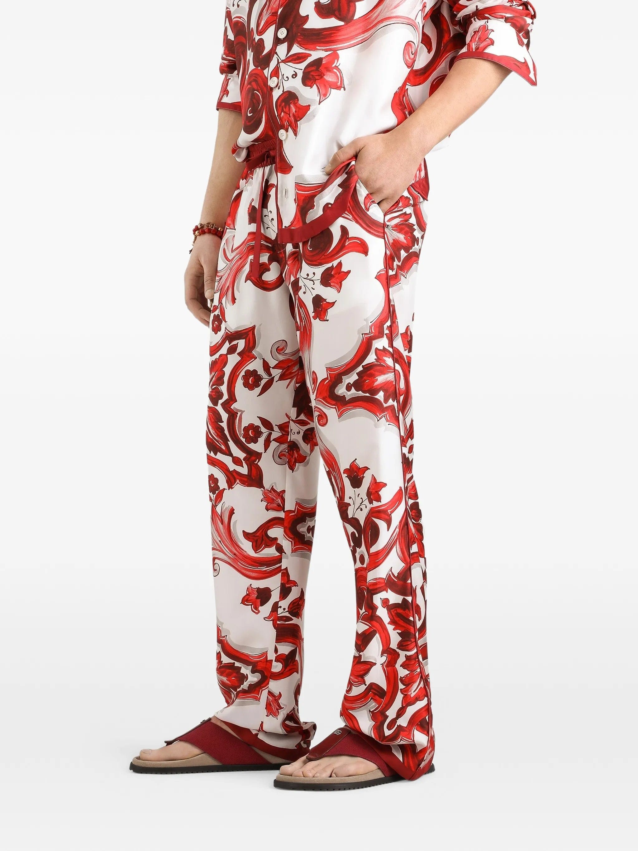 Dolce & Gabbana Majolica - print twill vanity trousers