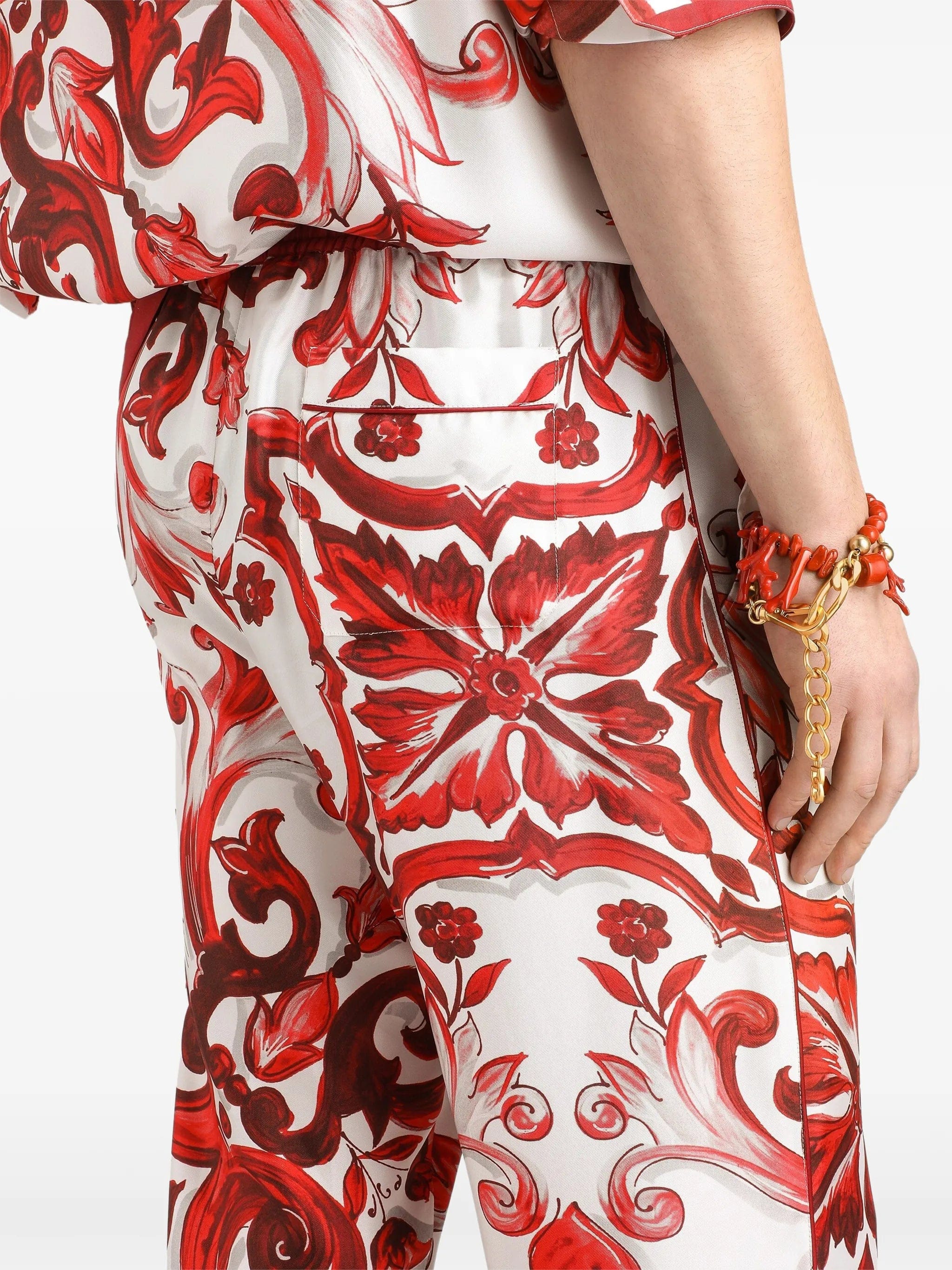 Dolce & Gabbana Majolica - print twill vanity trousers