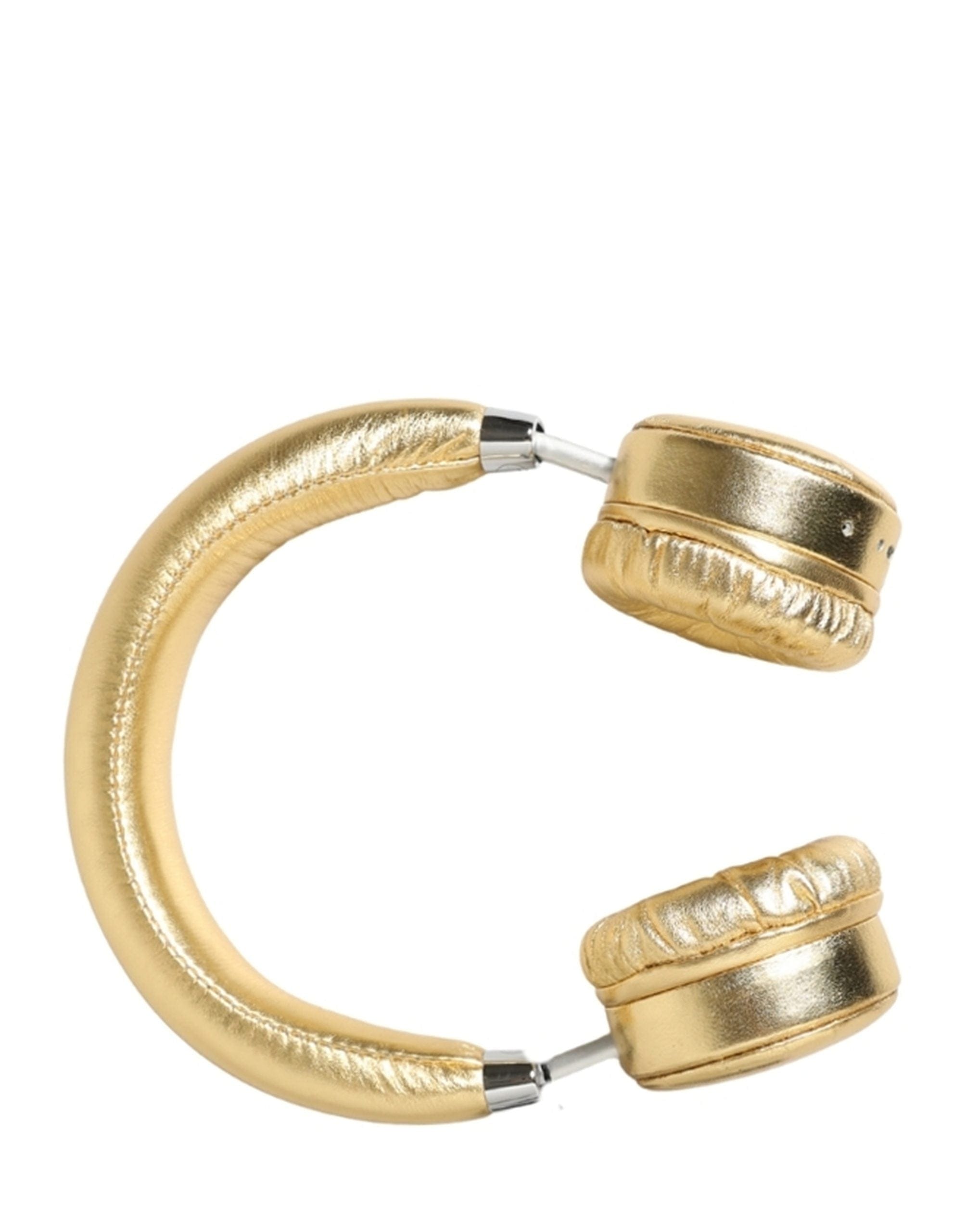 Dolce & Gabbana Women Gold Leather Wireless On - Ear Headset Women's Headphones