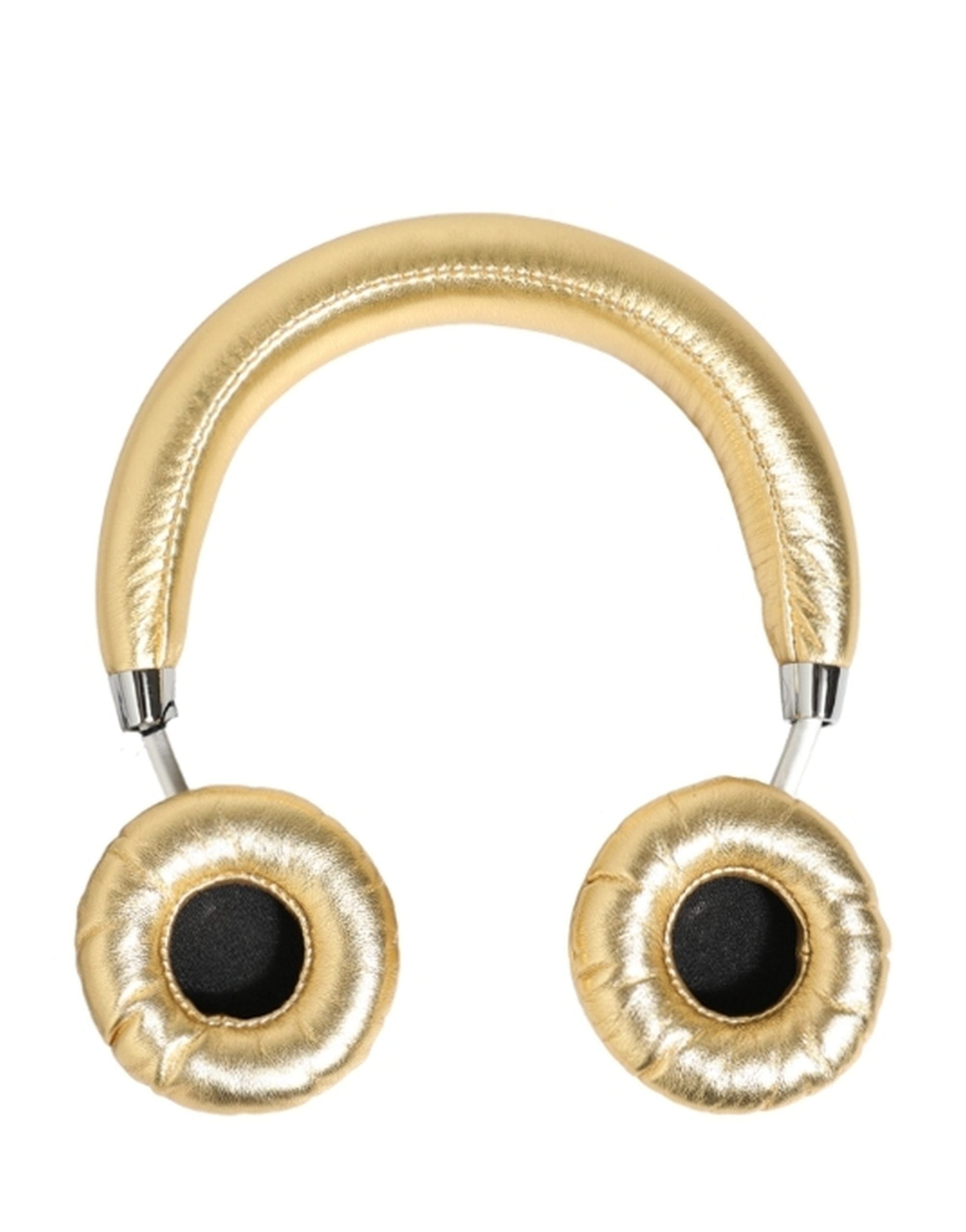 Dolce & Gabbana Women Gold Leather Wireless On - Ear Headset Women's Headphones