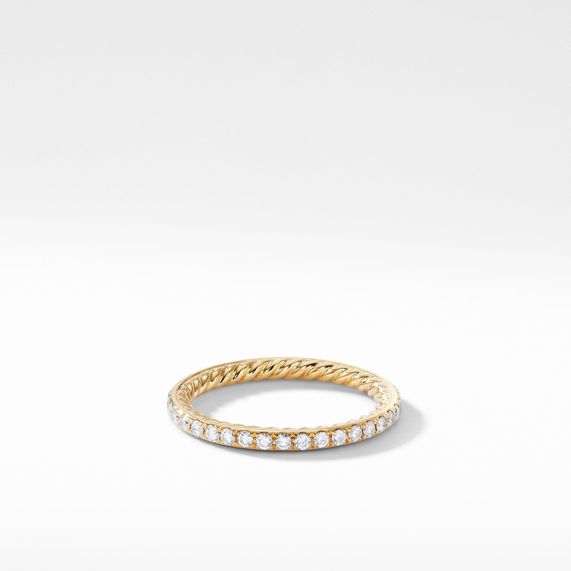 David Yurman Eden 1.85 mm Diamond Pavé Wedding Band Ring in 18K Yellow Gold, Size 6