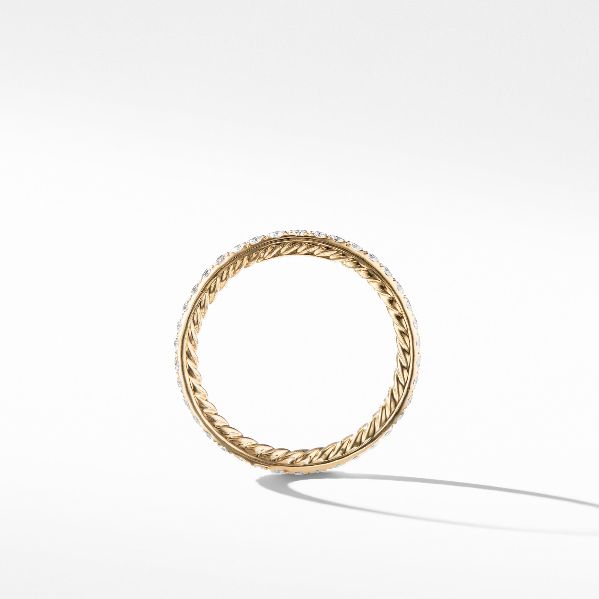 David Yurman Eden 1.85 mm Diamond Pavé Wedding Band Ring in 18K Yellow Gold, Size 6