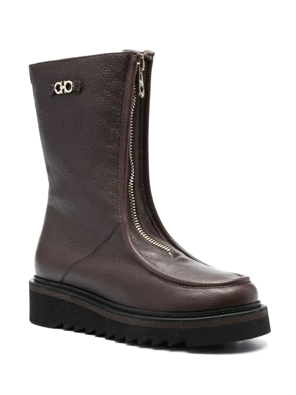 Ferragamo Gancini - Plaque Ankle Boots
