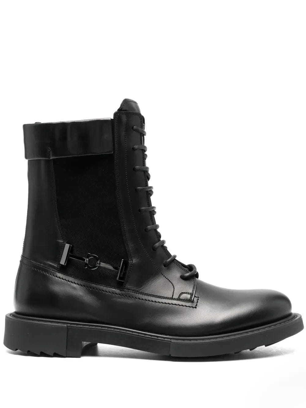 Ferragamo Lace - Up Leather Combat Boots