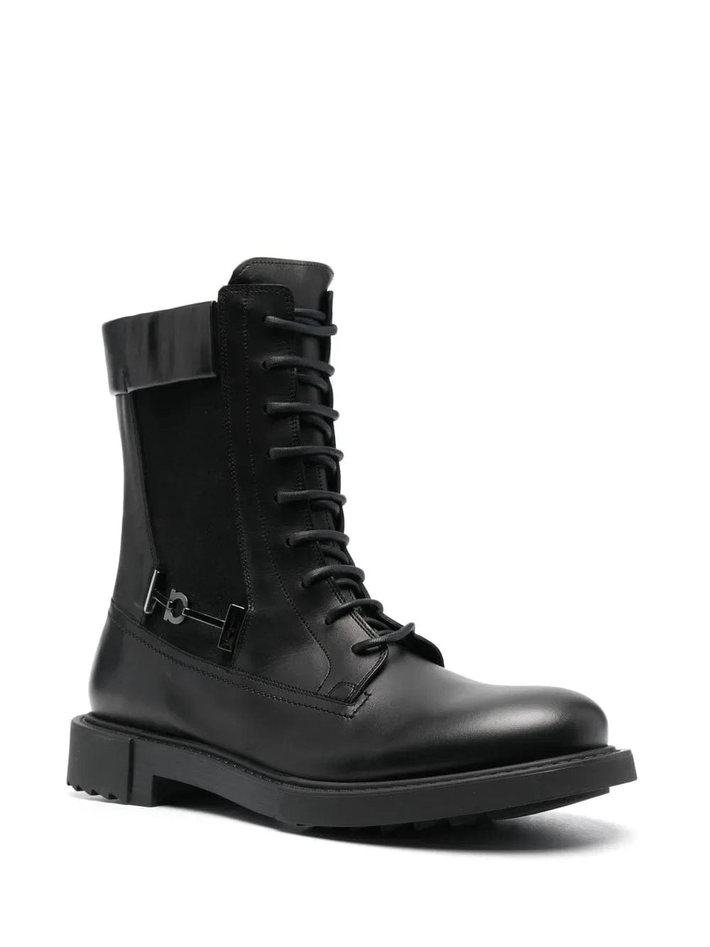 Ferragamo Lace - Up Leather Combat Boots