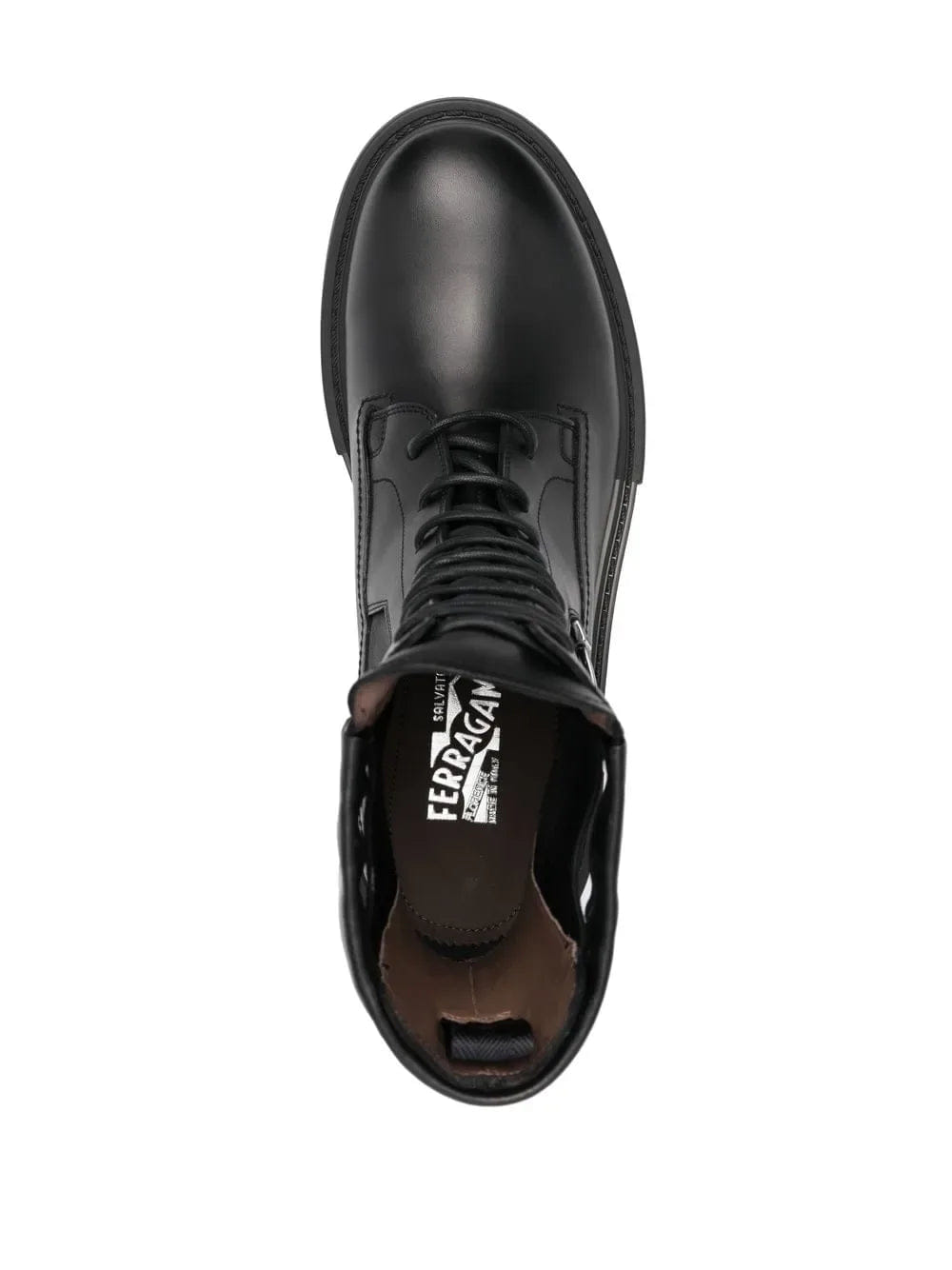 Ferragamo Lace - Up Leather Combat Boots