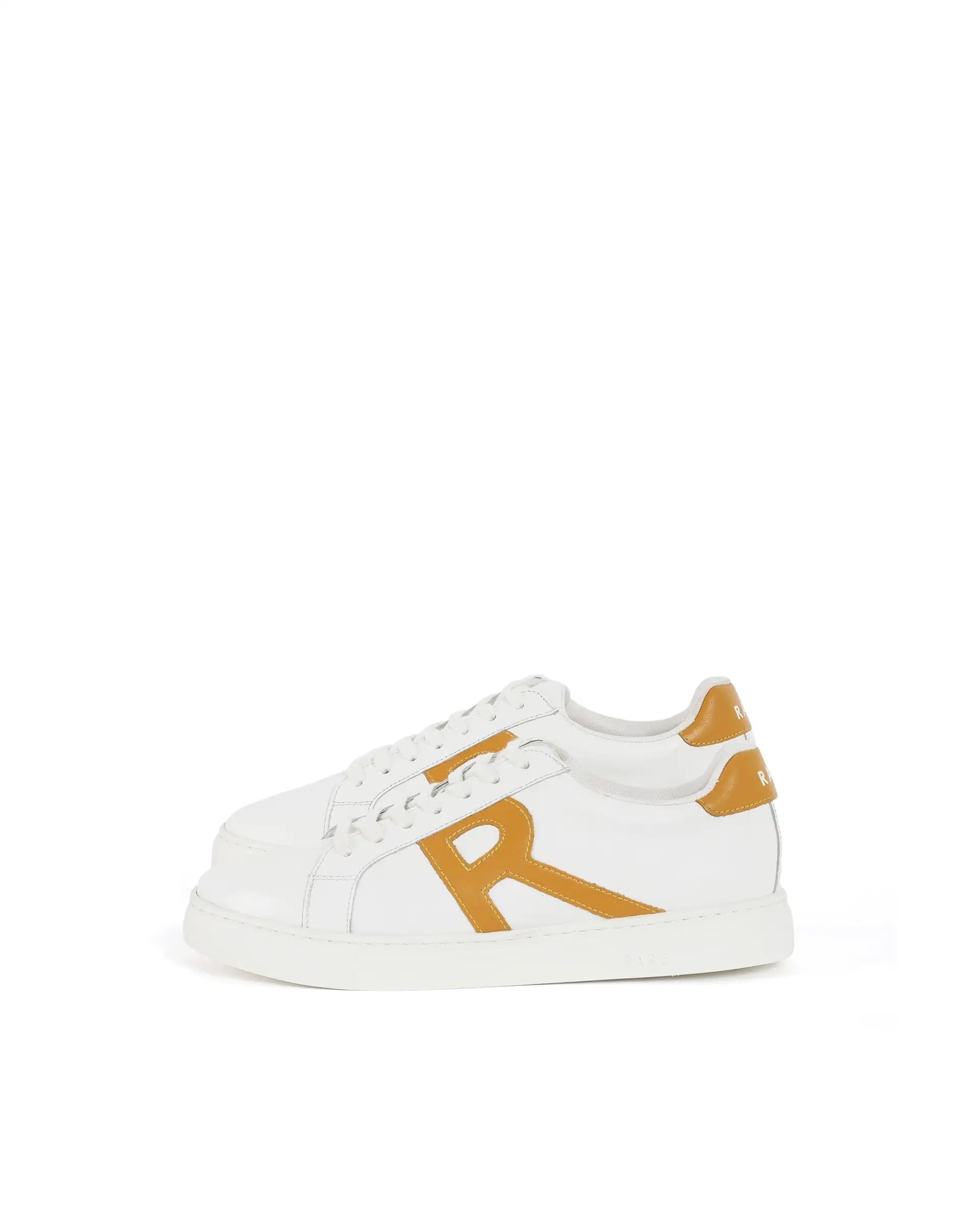 RAREZ Rare Rabbit Men's Nova Mustard Round Toe Smart Casual Low - Top Lace - Up Logo Branding Sneaker Shoes
