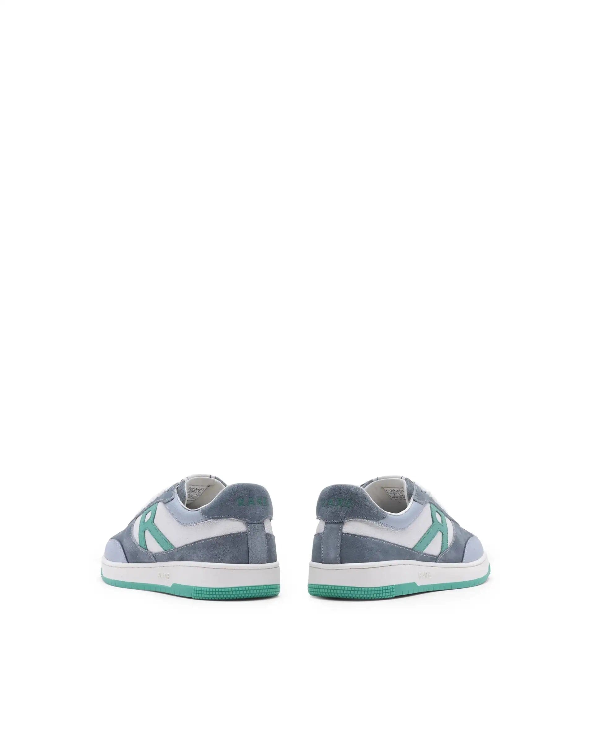 RAREZ Rare Rabbit Men's Parallax White/ Blue Genuine Suede Colorblock Low - Top Lace - Up Sneaker Shoes