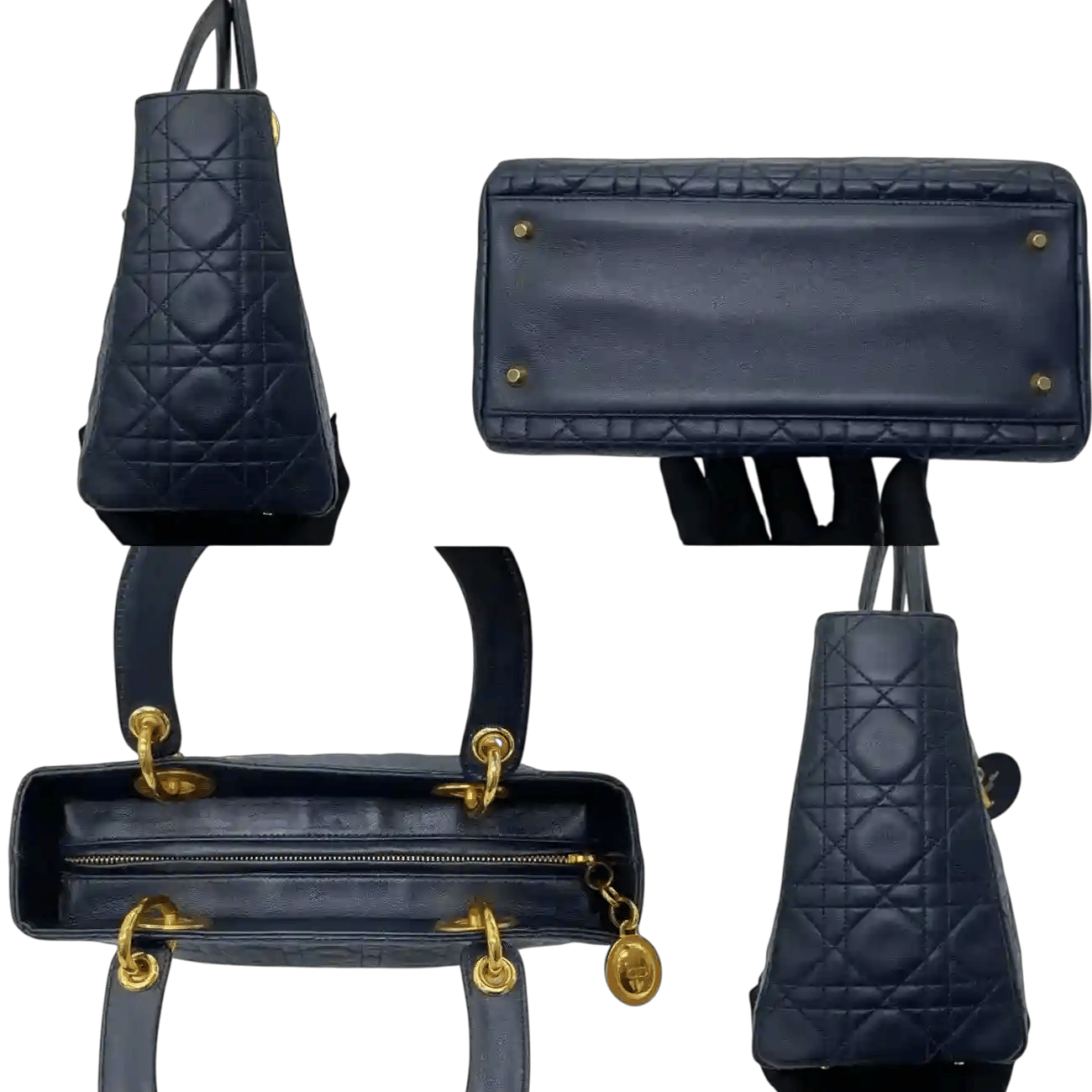 True To Sole Dior Lady Dior Medium Lambskin Blue GHW