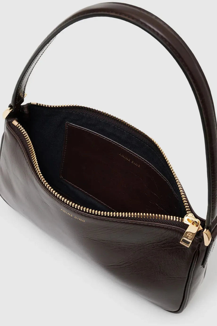 ANINE BING Elly Leather Mini Shoulder Bag in Brown