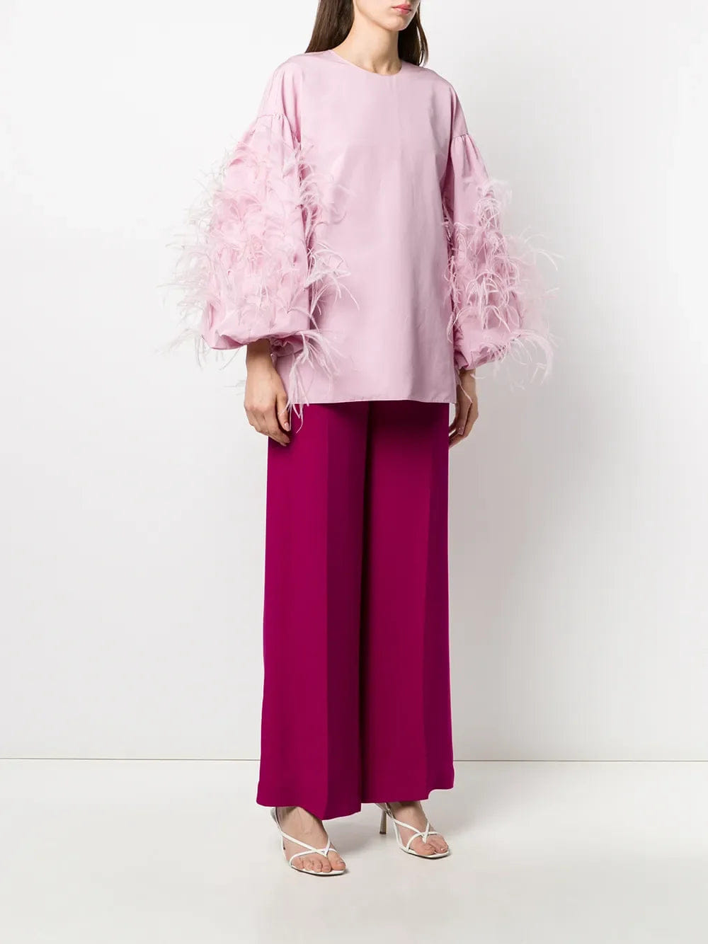 Valentino Garavani Feathered Sleeve Top
