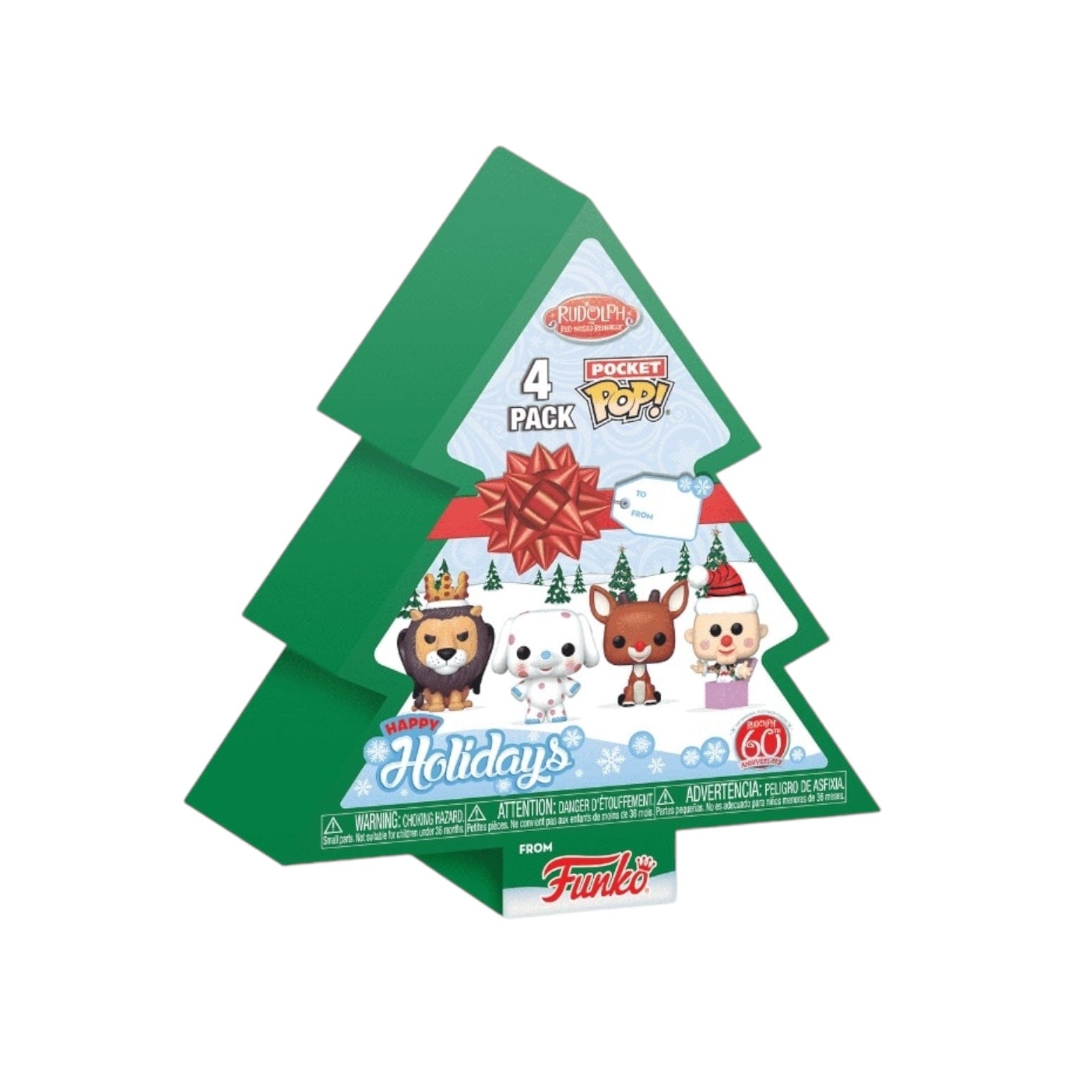 Funko Rudolph the Red Nose Reindeer 4 Pack Funko Pocket Pop - Happy Holidays