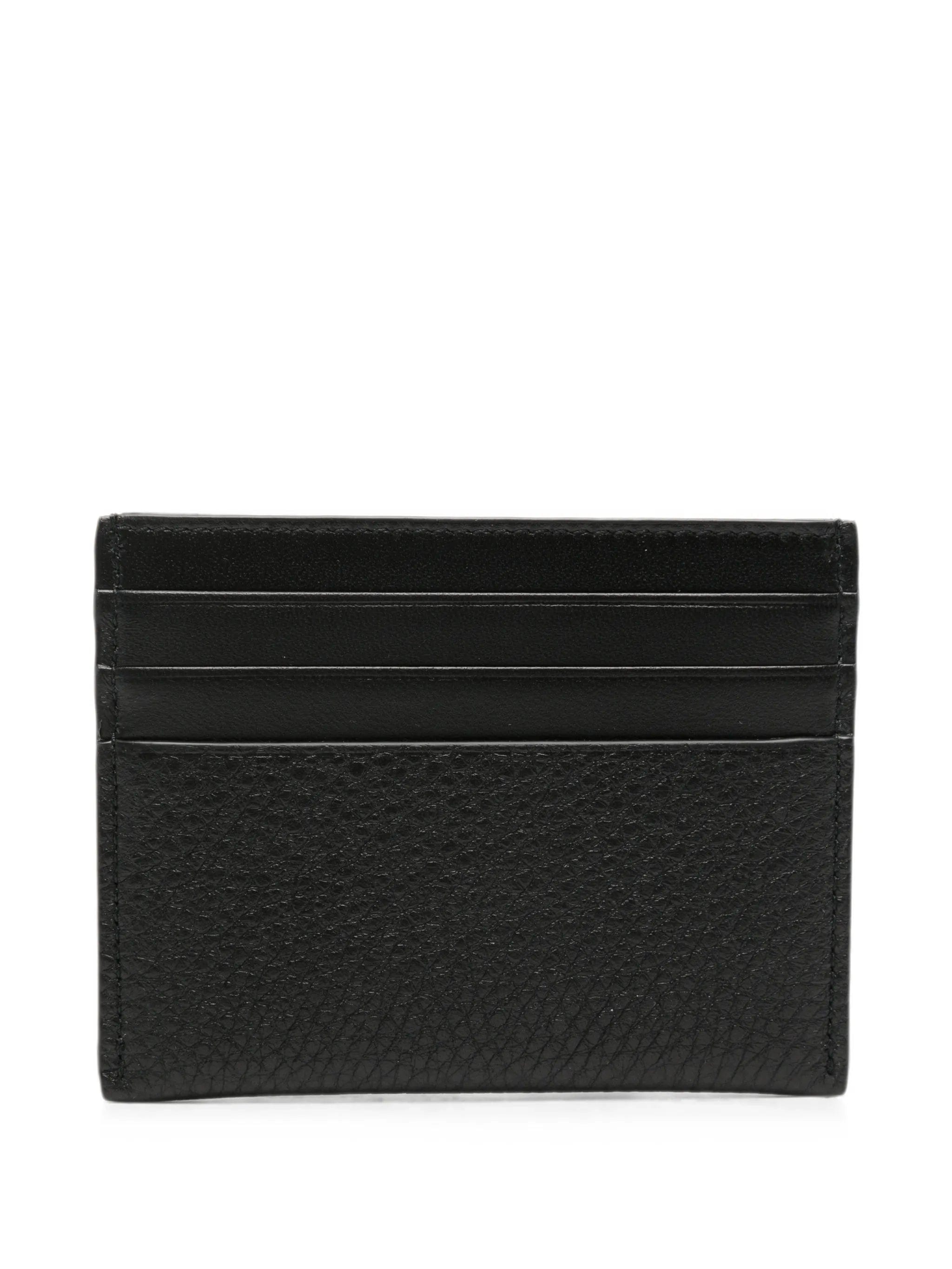 Givenchy logo - print grained leather card holder