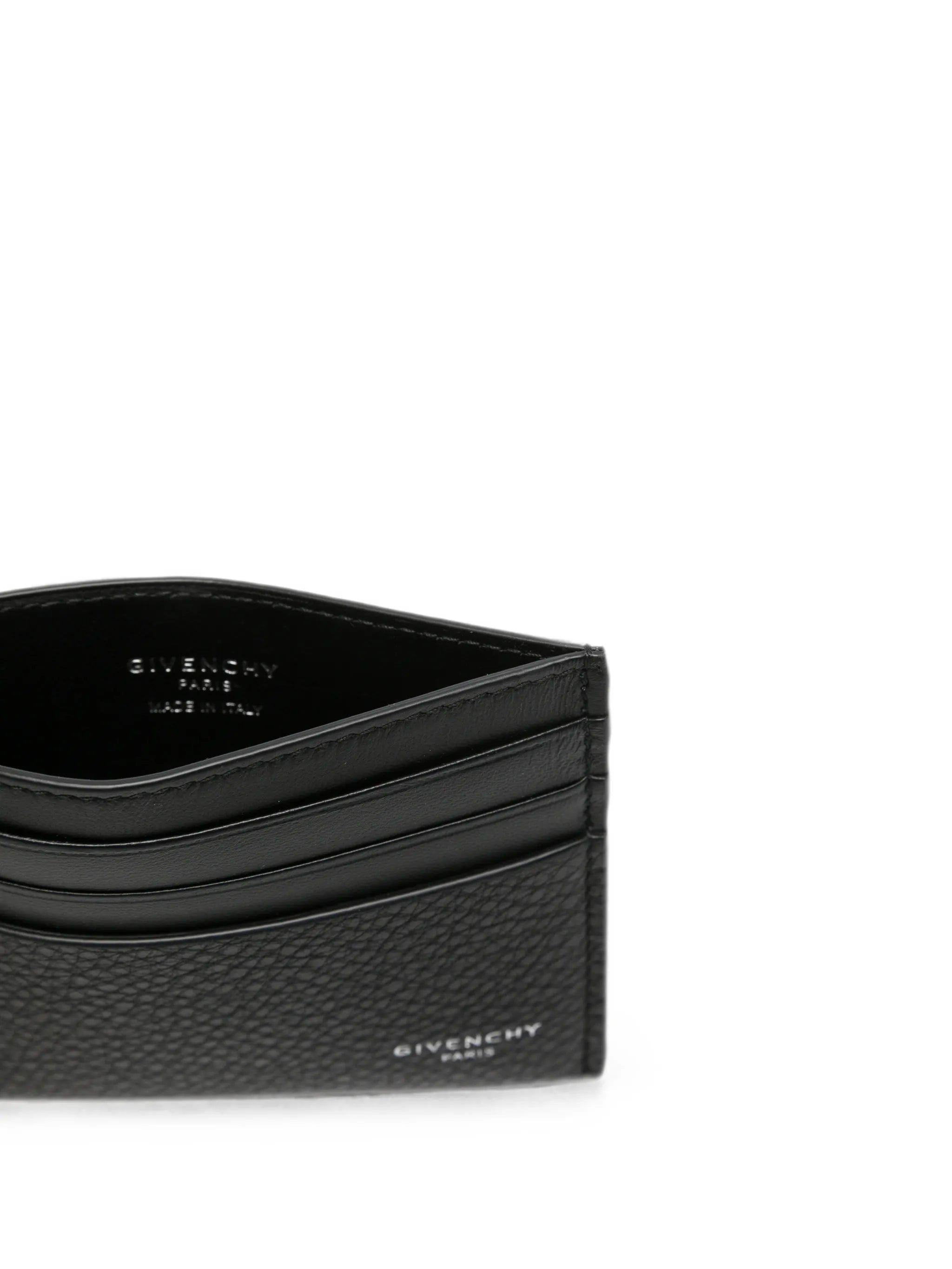 Givenchy logo - print grained leather card holder