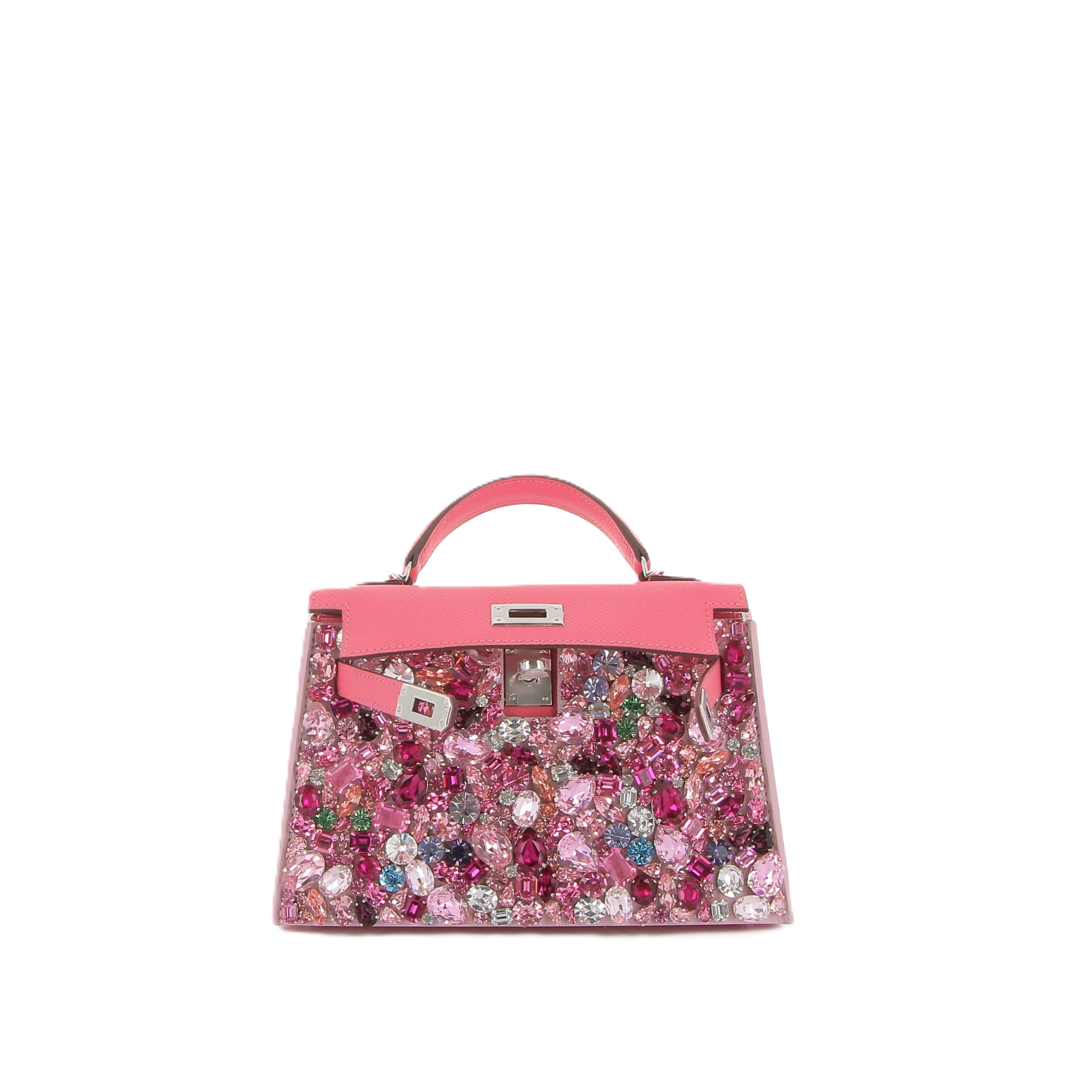 Lebag x CC Rose Treasure Swarovski® Crystals and Calf Suede Leather Birkin | Kelly Cover