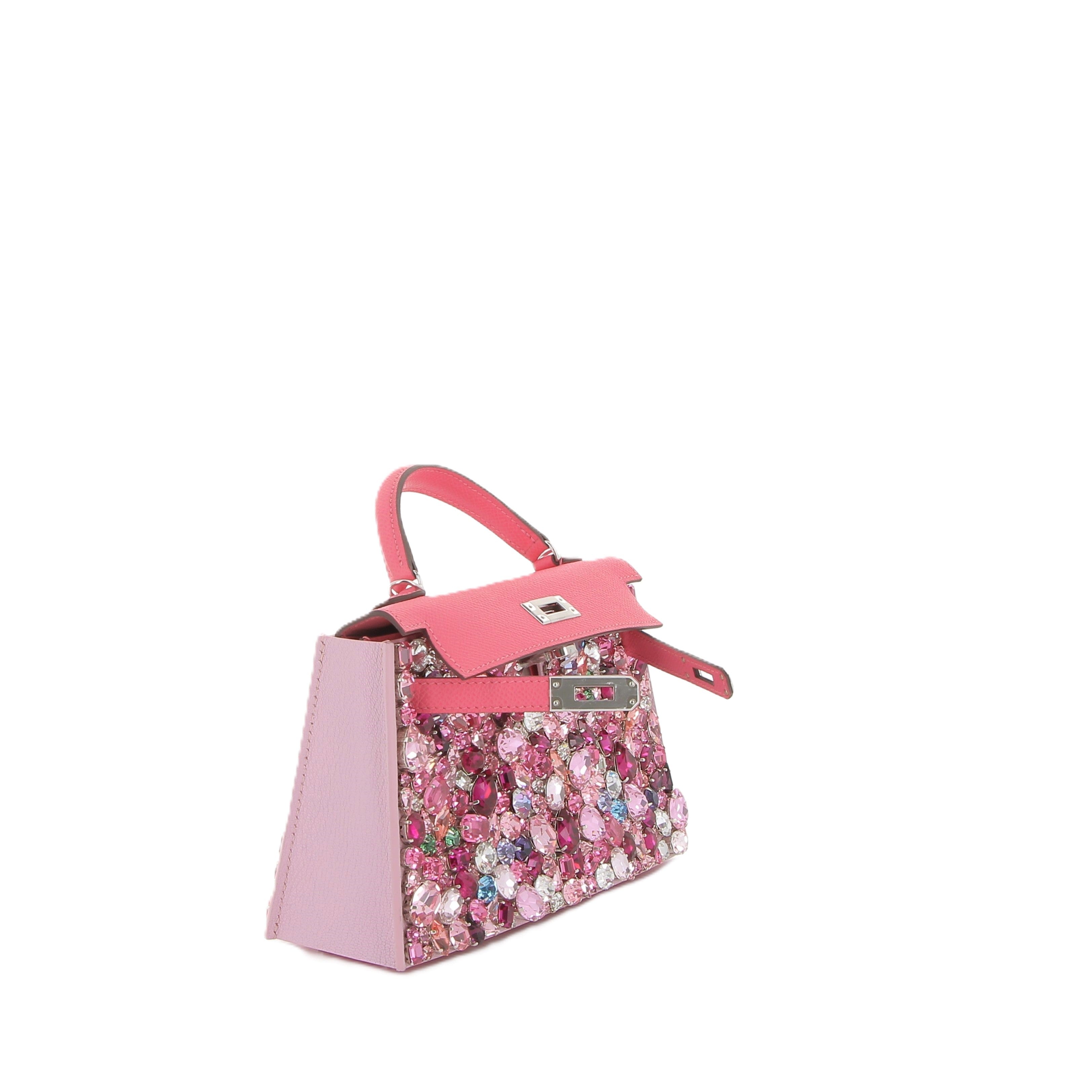 Lebag x CC Rose Treasure Swarovski® Crystals and Calf Suede Leather Birkin | Kelly Cover