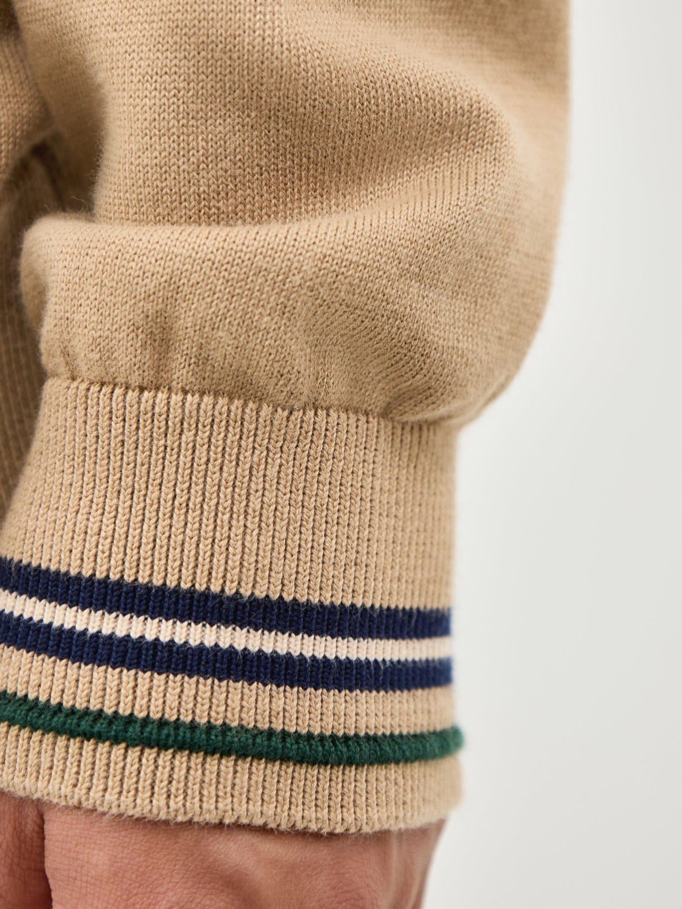 Lacoste Tipped Crew Neck Knit Sweatshirt Beige