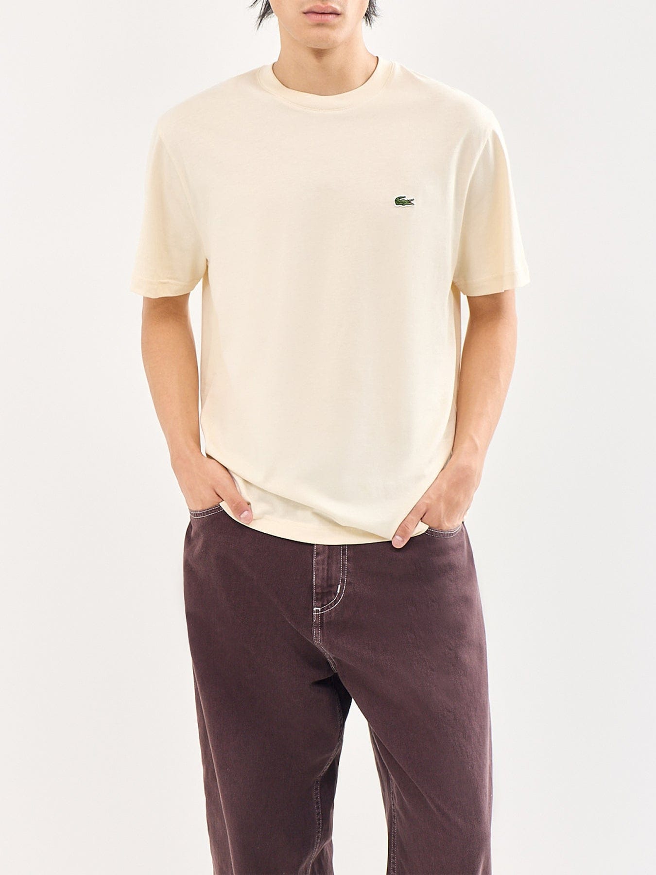 Lacoste Classic Fit Pima T - Shirt Cream