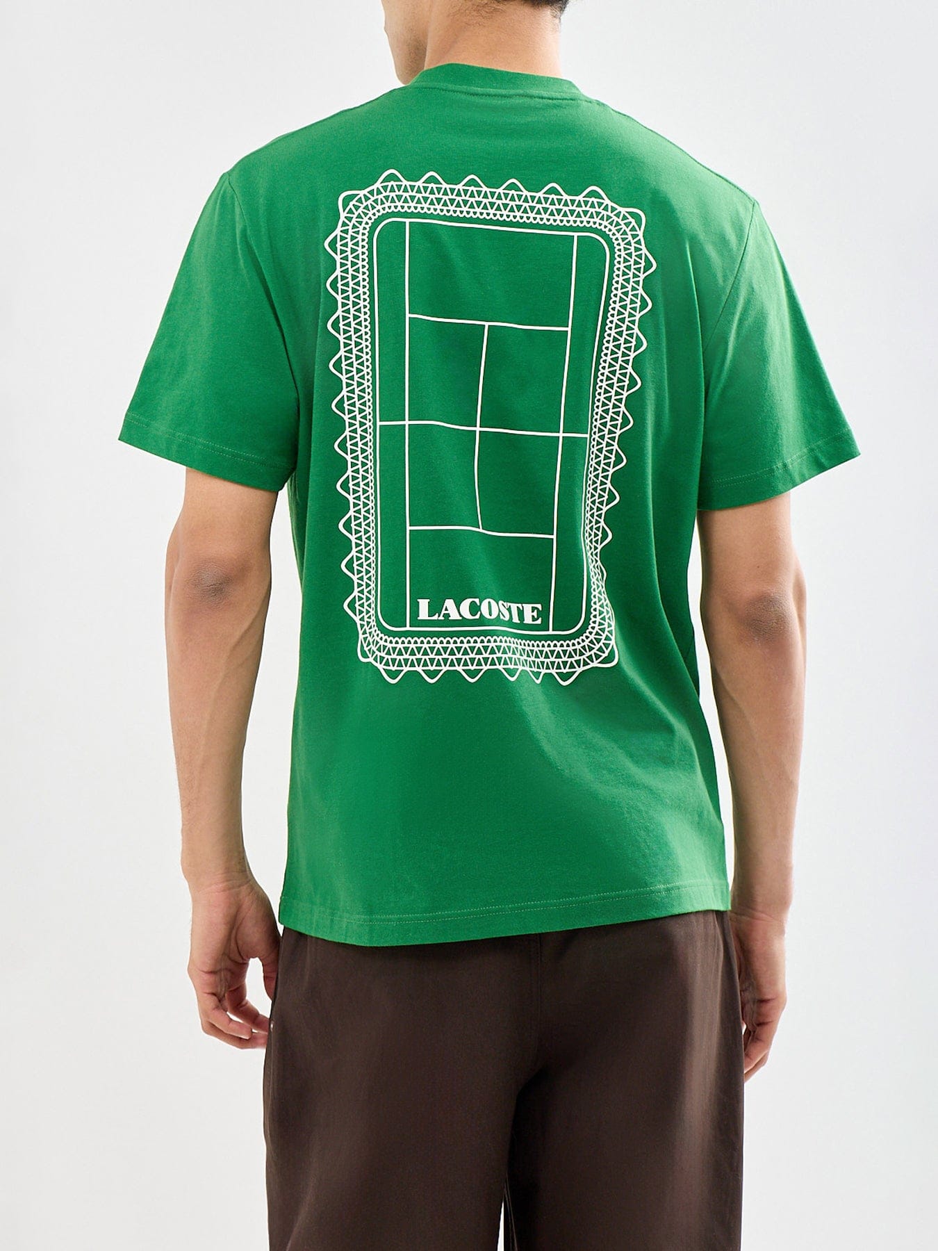 Lacoste Tennis Court Graphic T - Shirt Green