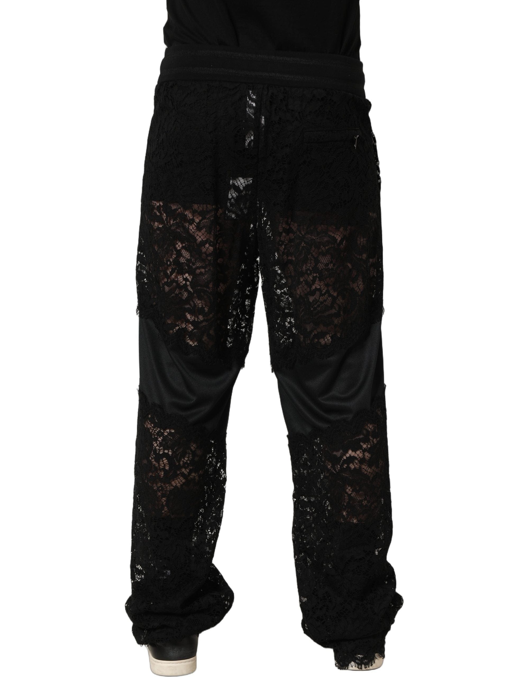 Dolce & Gabbana Lace Mid Waist Jogger Men Trouser Men's Pants