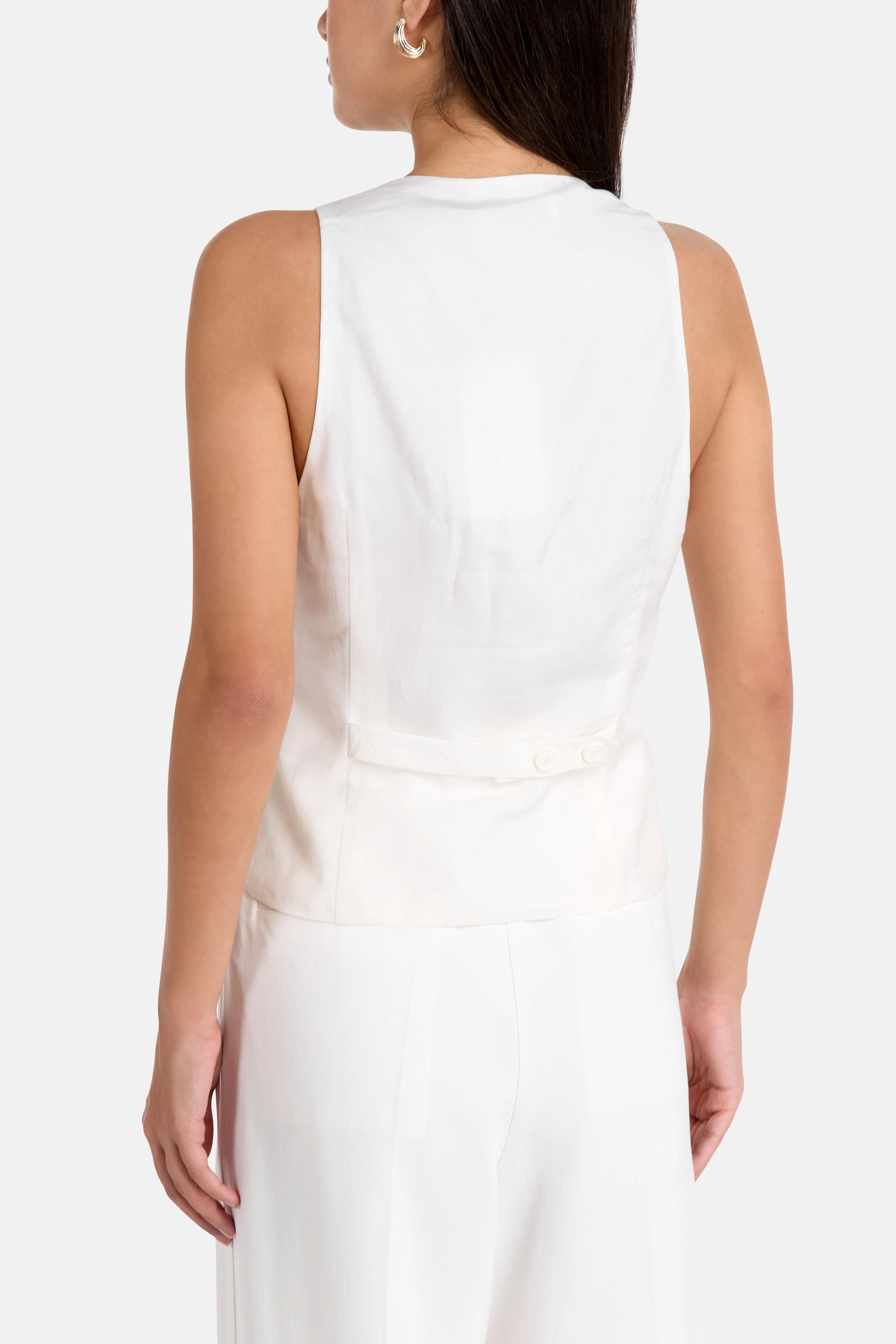 IRO Cala Sleeveless Cotton Top in White