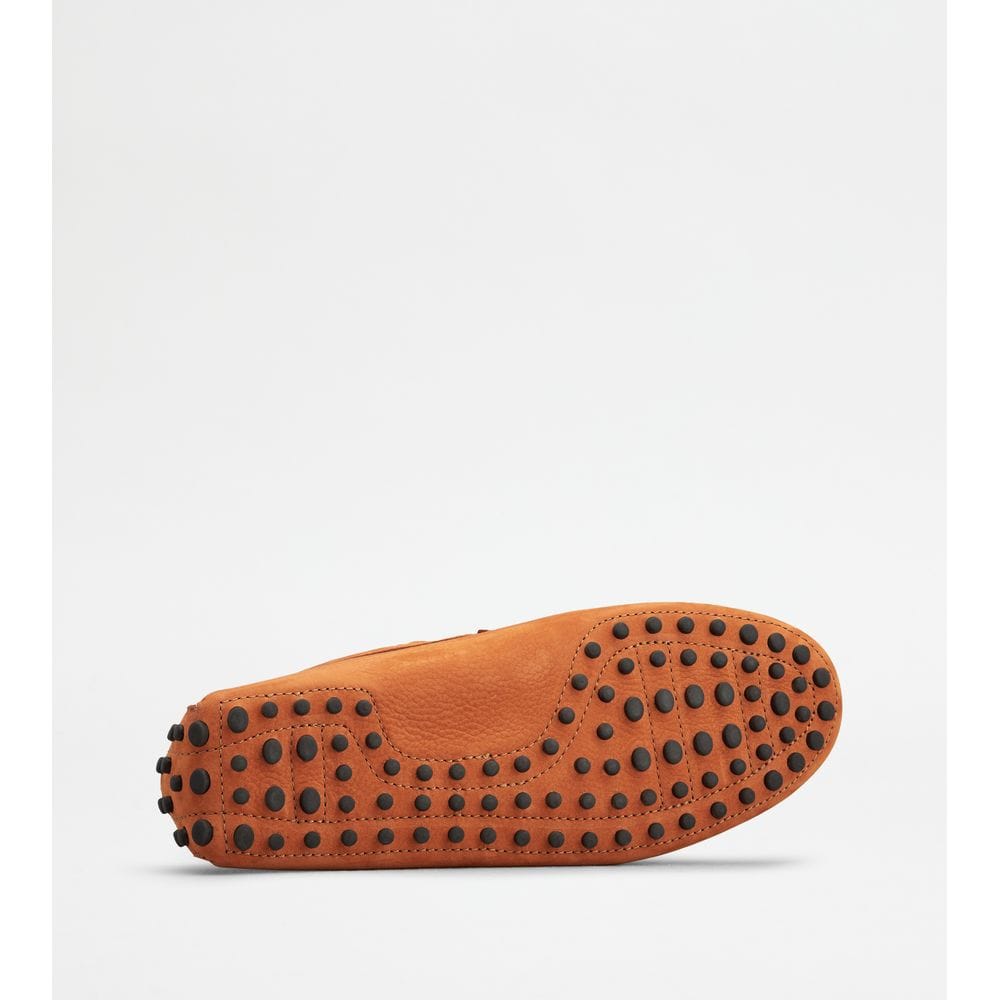Tod's Tods Gommino Driving Shoes In Nubuck Orange Mens