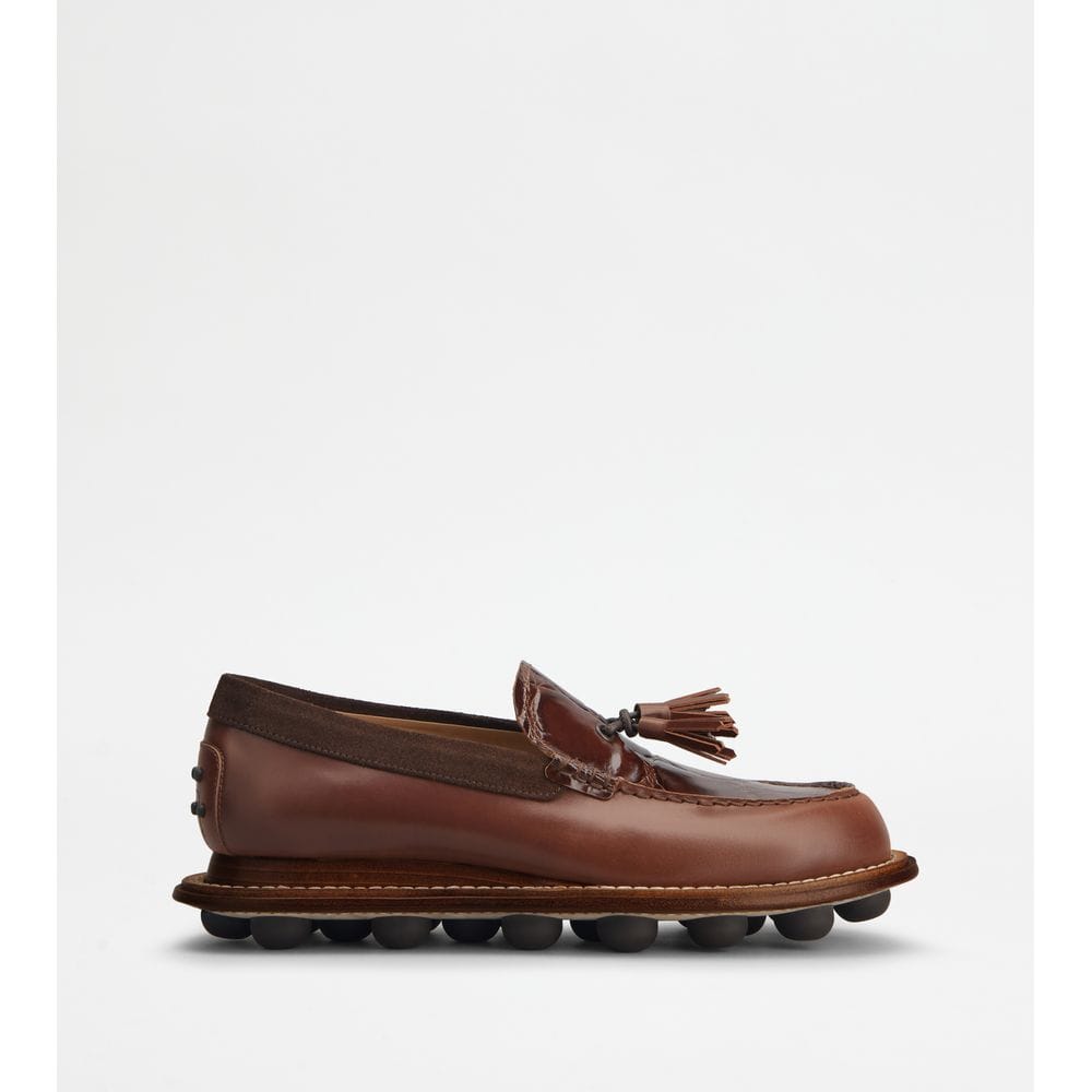 Tod's Tods Loafers In Leather Brown Mens