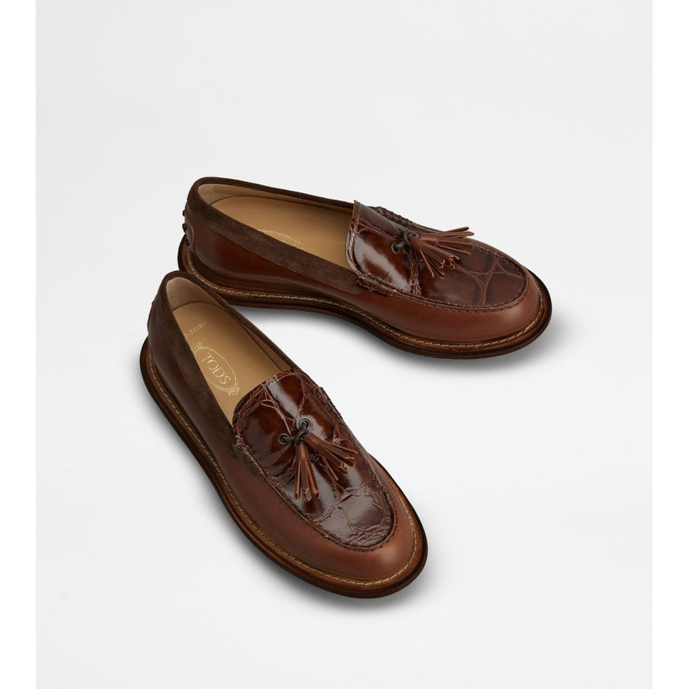 Tod's Tods Loafers In Leather Brown Mens
