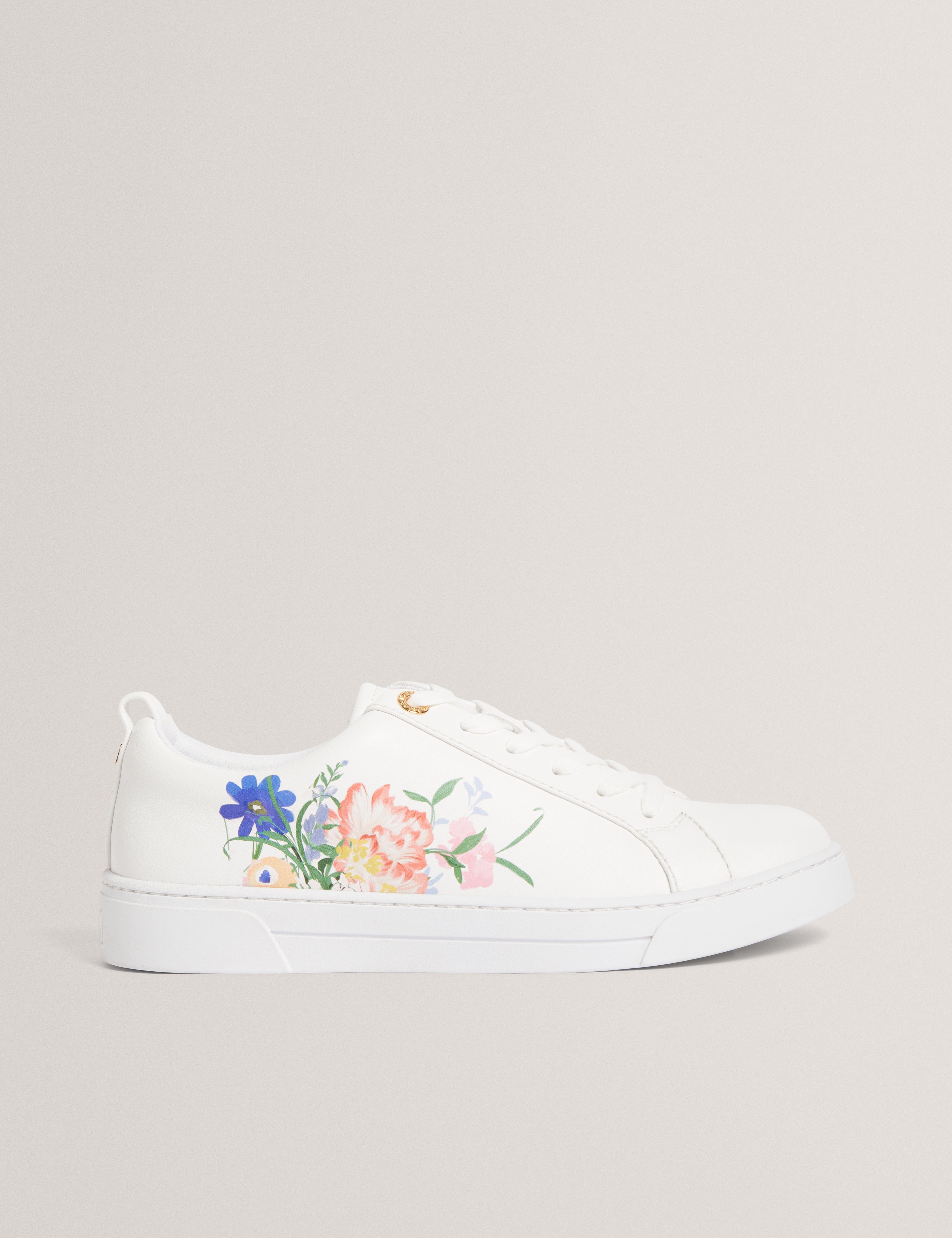 WHITE* Kaiila Printed Detail Trainer White