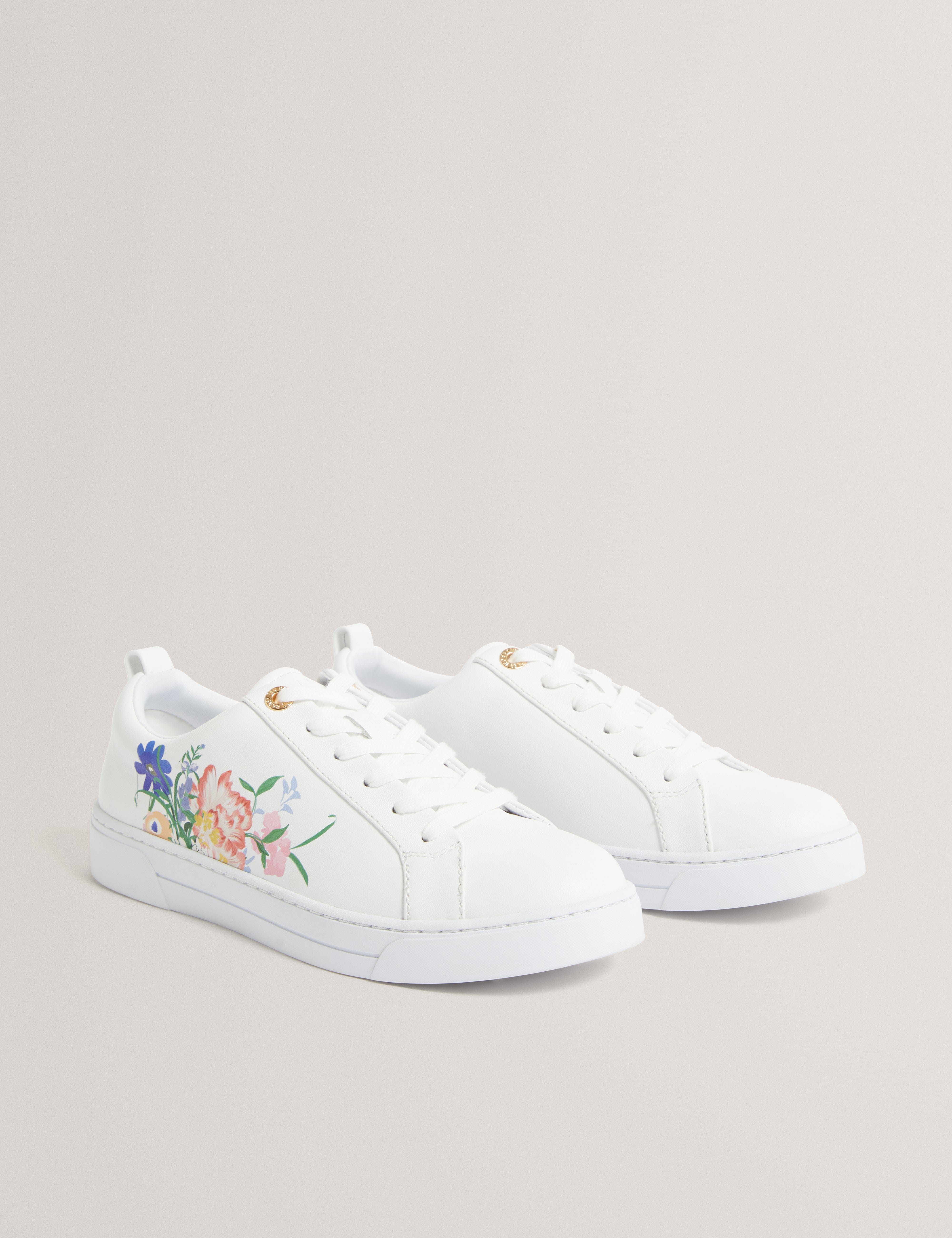 WHITE* Kaiila Printed Detail Trainer White
