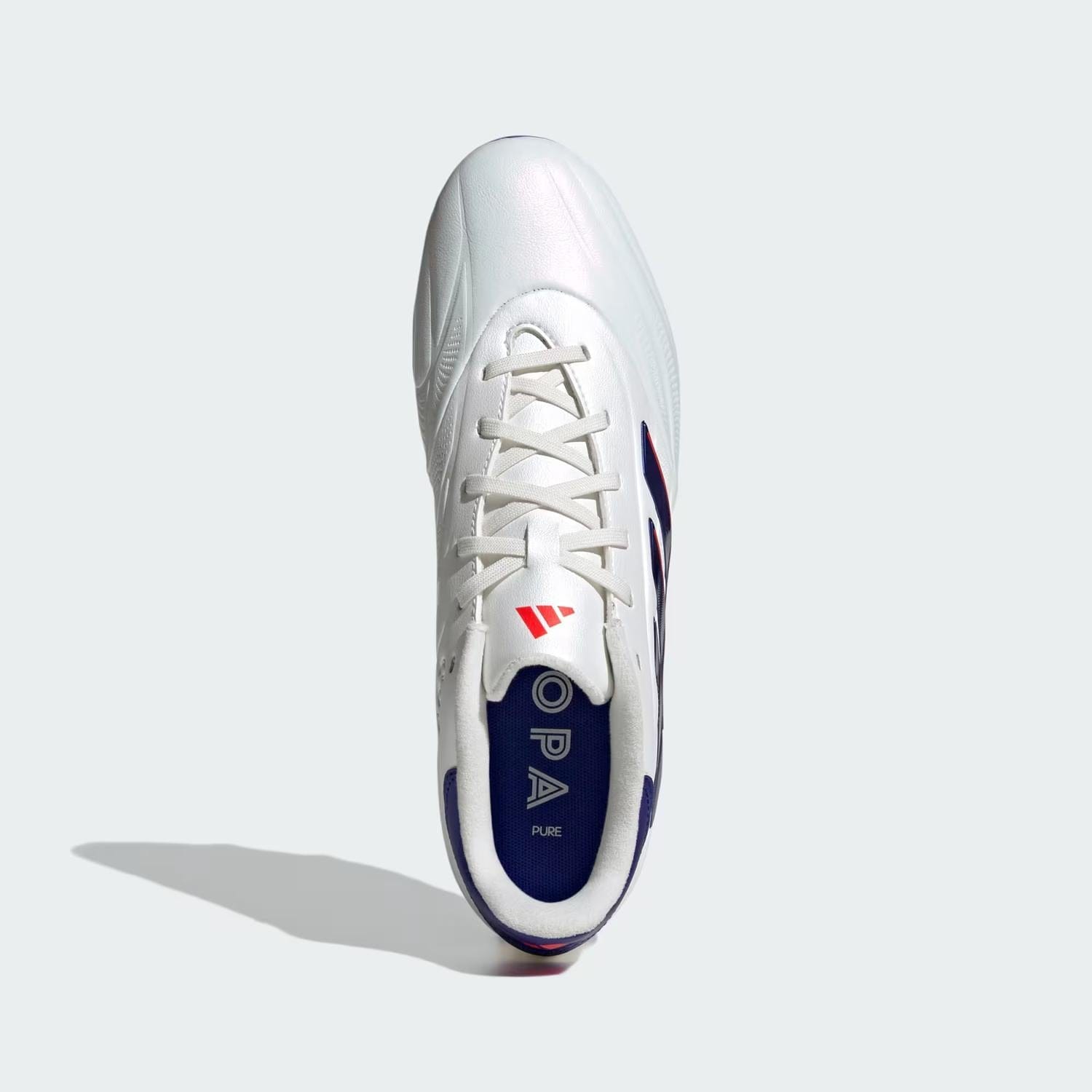 WHITE* Men's Copa Pure 2 Pro Fg Shoes In Cloud White / Lucid Blue / Solar Red
