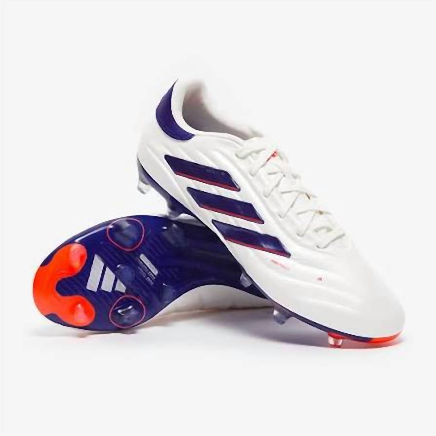 WHITE* Men's Copa Pure 2 Pro Fg Shoes In Cloud White / Lucid Blue / Solar Red
