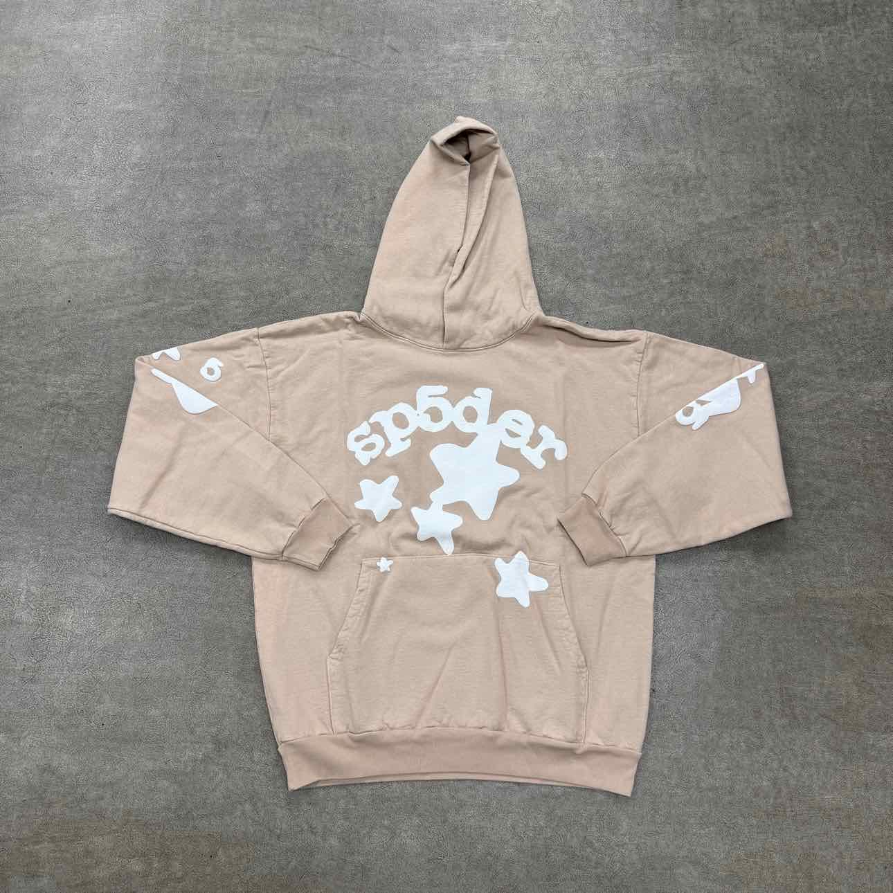 Sp5der Hoodie BELUGA Sand New Size 2XL